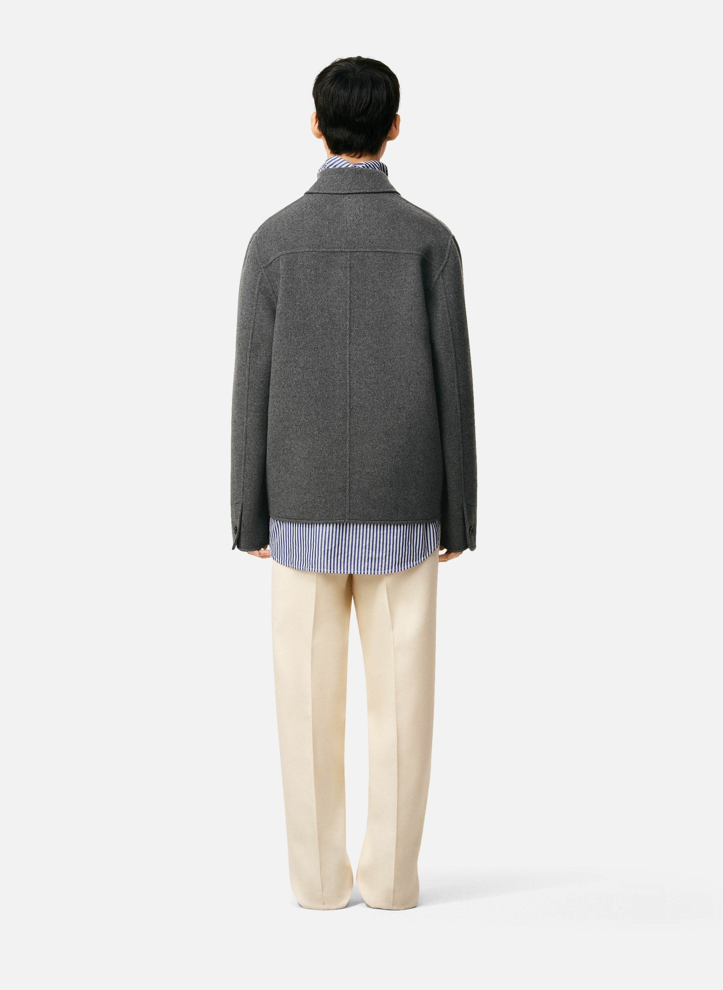 Blouson boule boutonné en laine AMI PARIS Gris