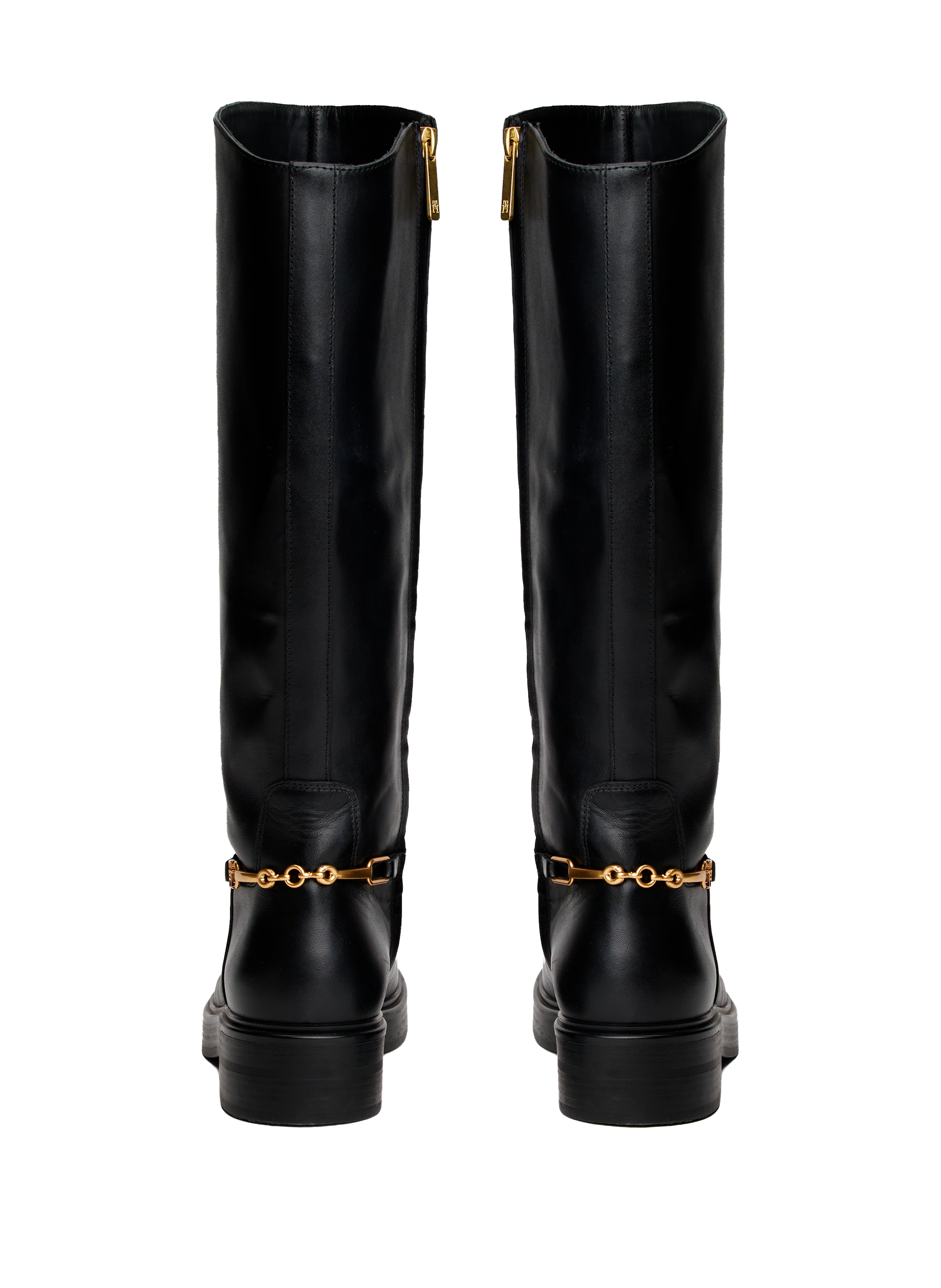 Bottes cavalières en cuir TOMMY HILFIGER Noir