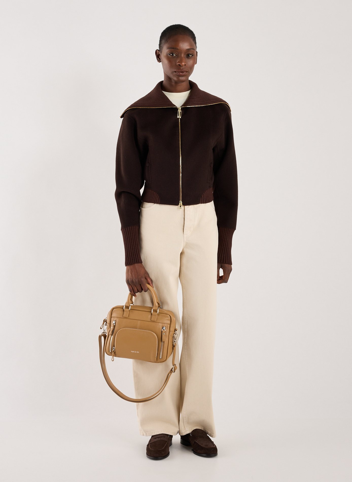 Mini Macy leather bag NAT & NIN Beige