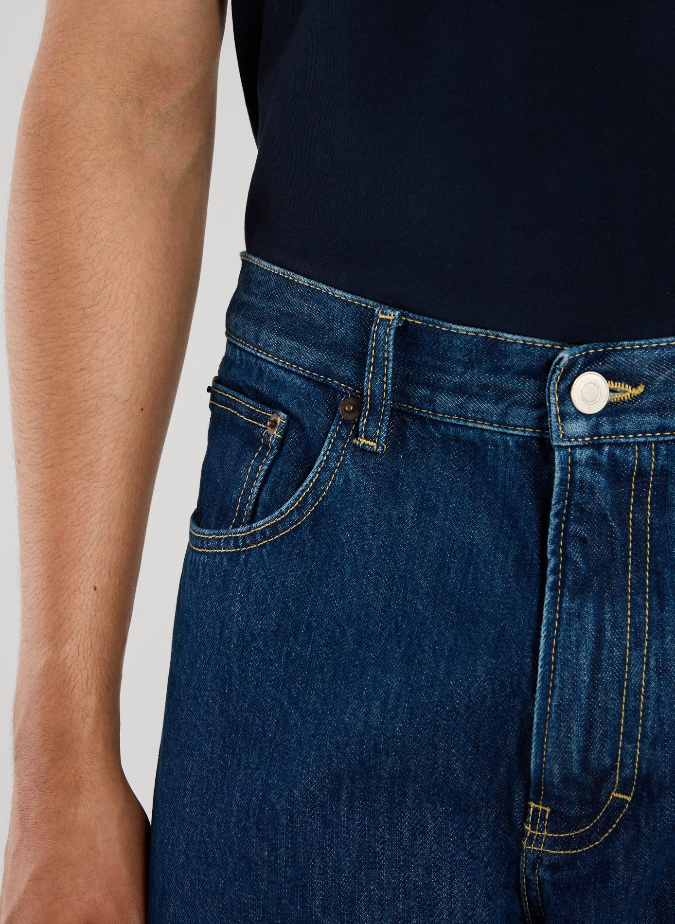 Relaxed straight-leg cotton jeans JEANERICA DENIM Blue