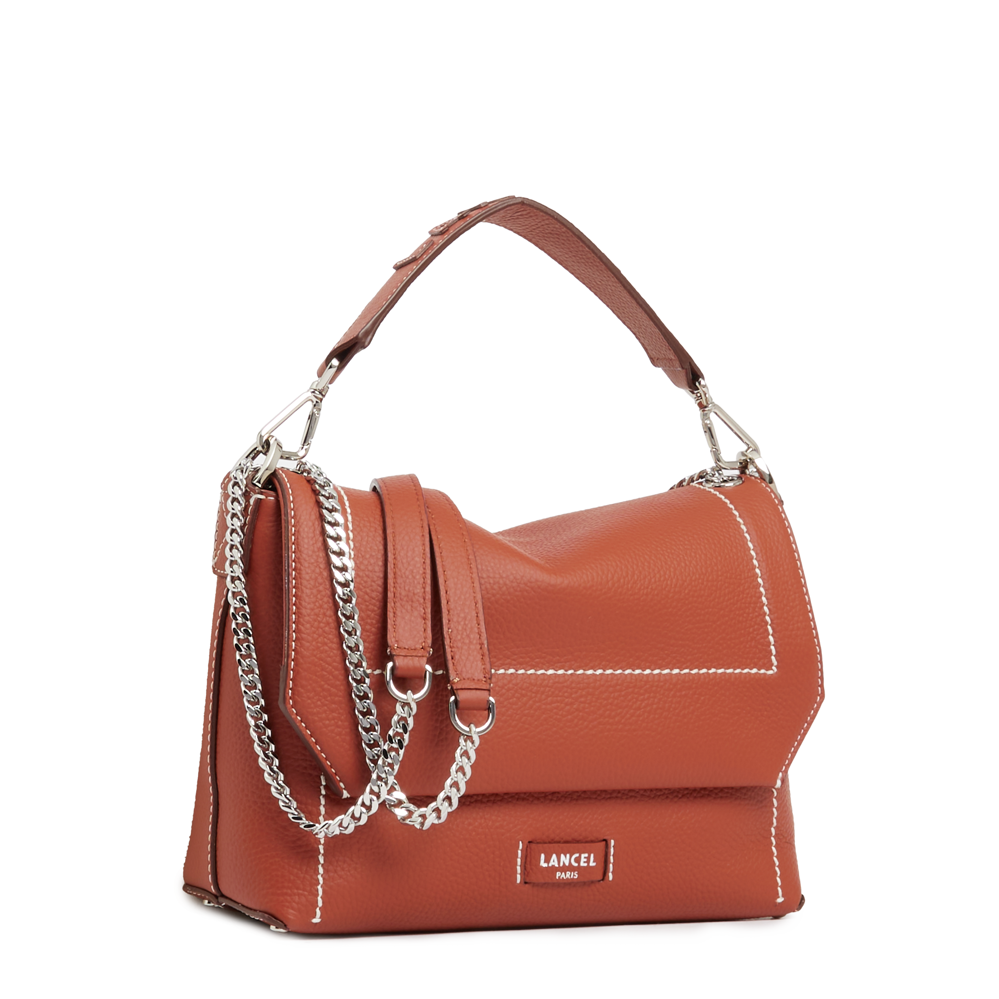 Sac rabat m ninon soft de lancel en cuir LANCEL Rouge