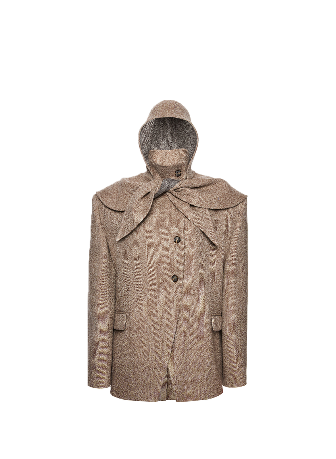 MAGDA BUTRYM Blazer à capuche en laine Beige