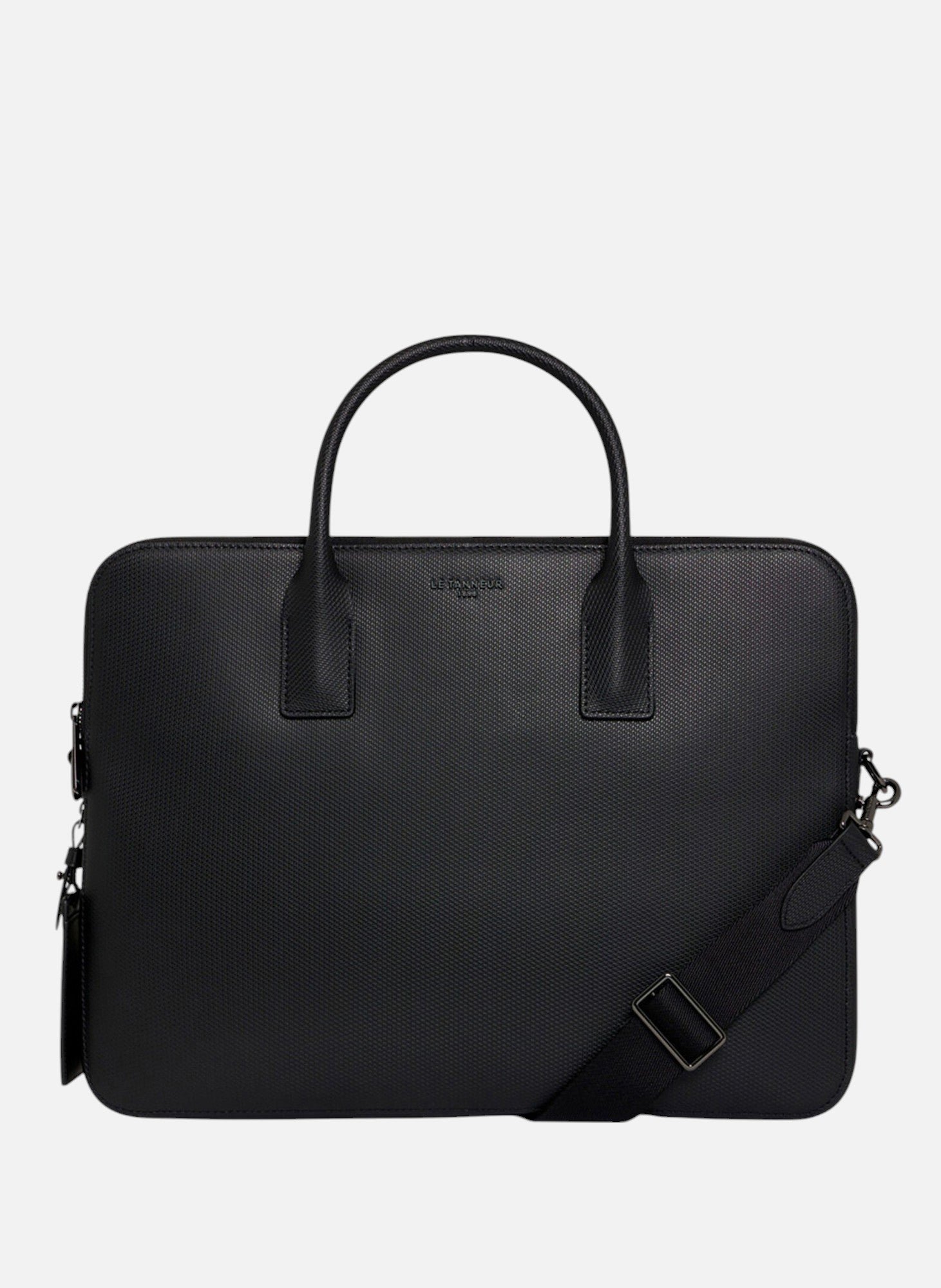 Porte document slim 15" emile en cuir signature t LE TANNEUR Noir