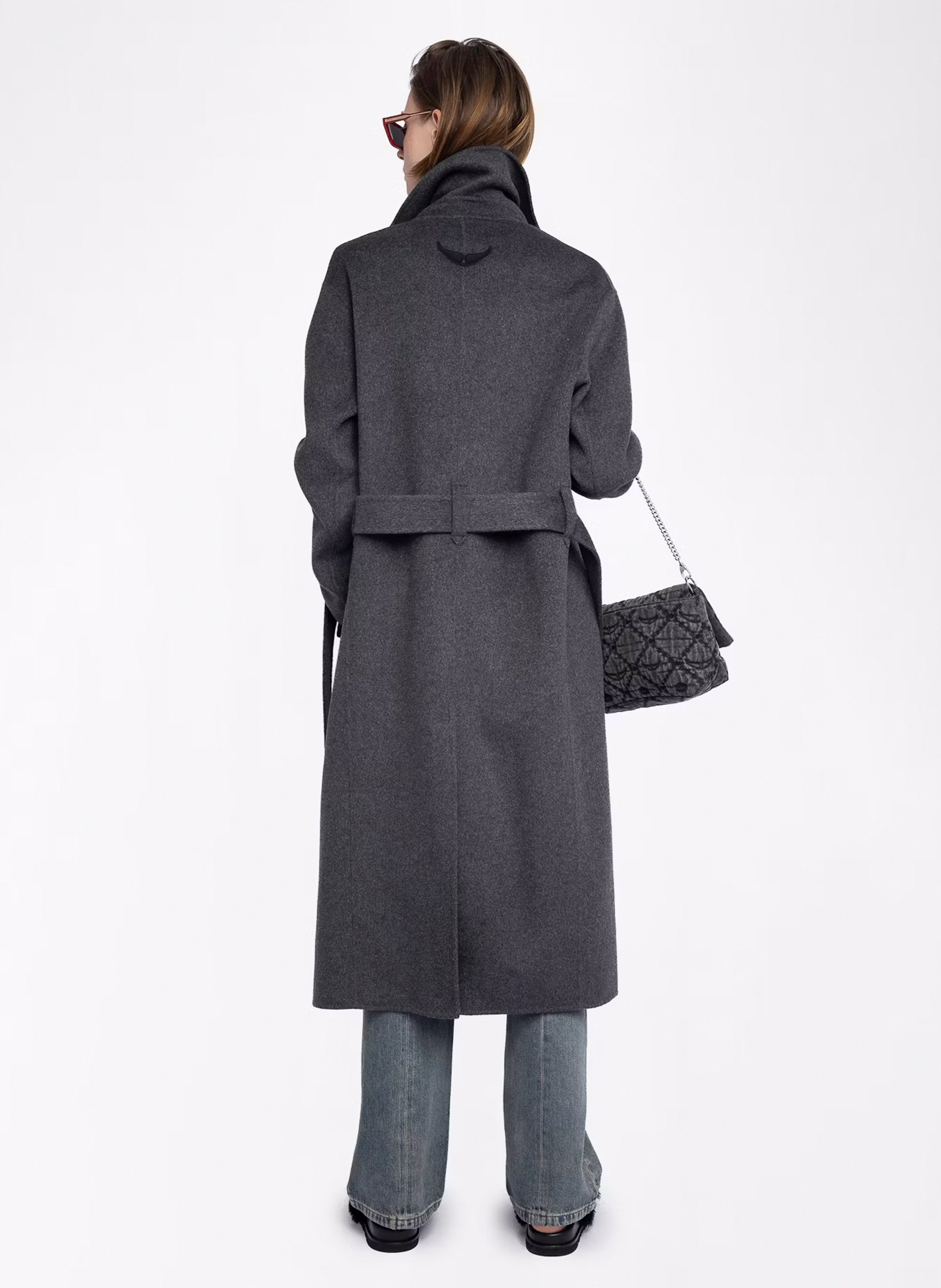 Manteau droit col tailleur en laine mélangée meli ZADIG&VOLTAIRE Gris