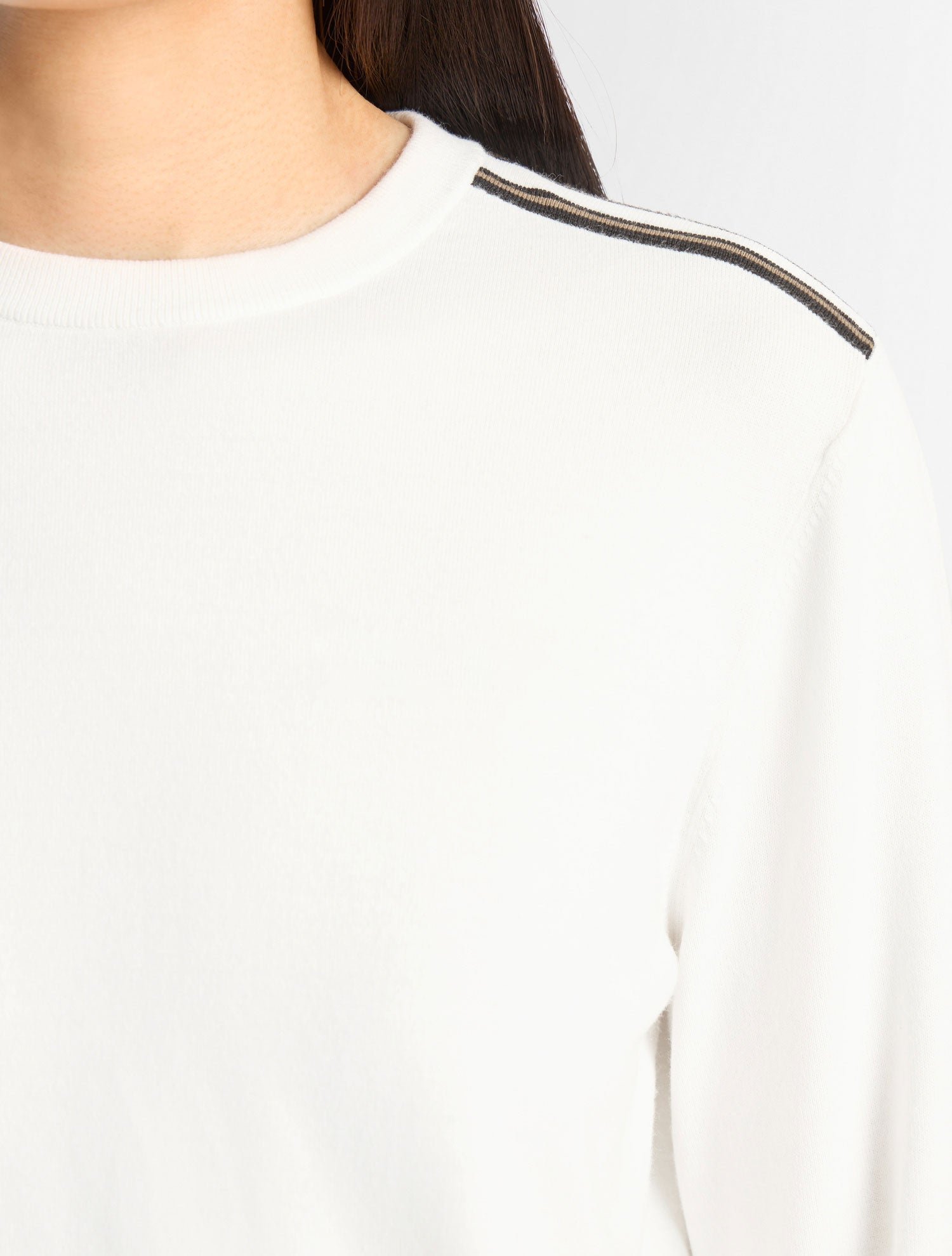 Pull ottavia col rond coupe ajustée FUSALP Blanc