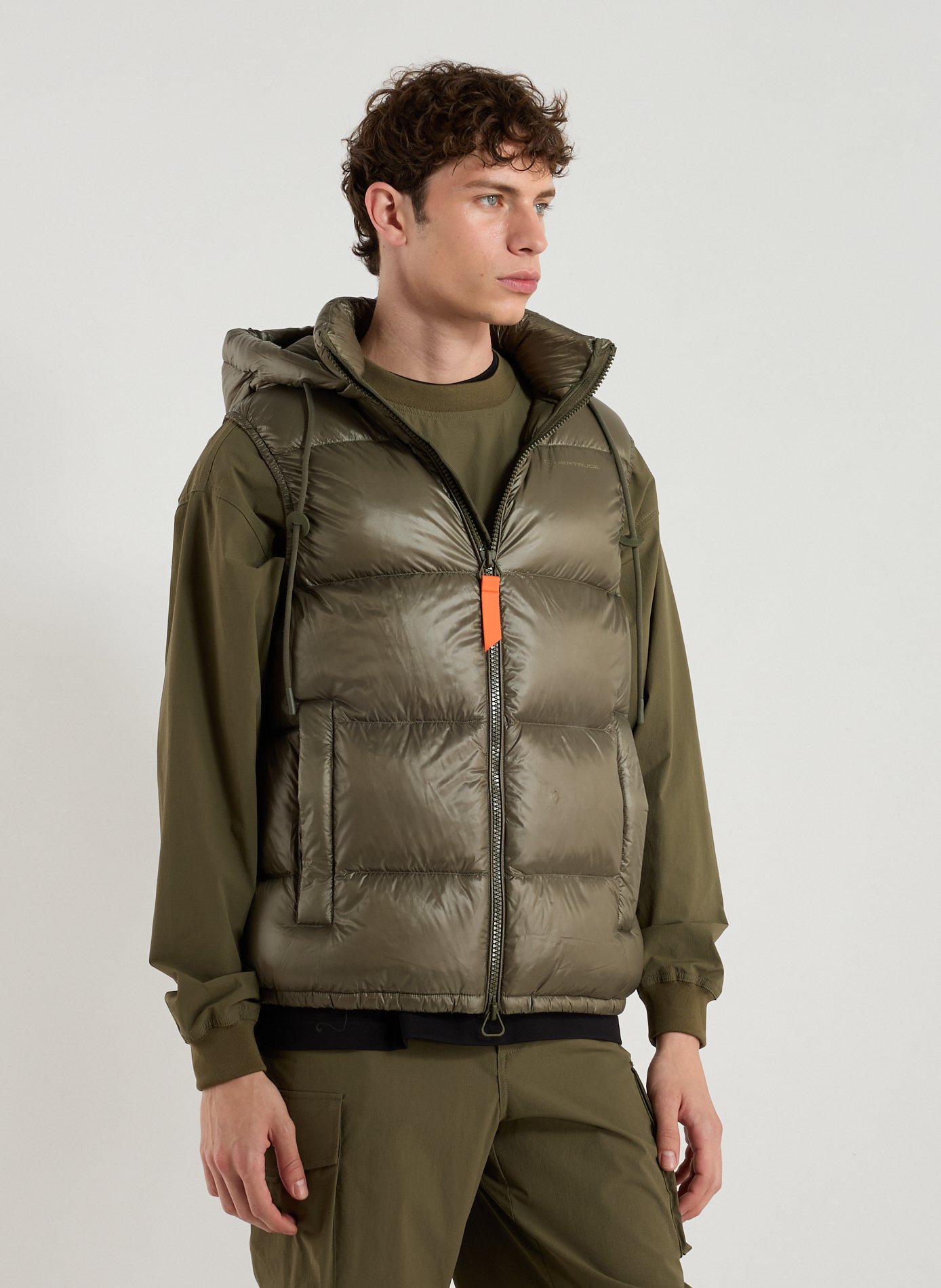Sleeveless down jacket GERTRUDE ET GASTON Khaki