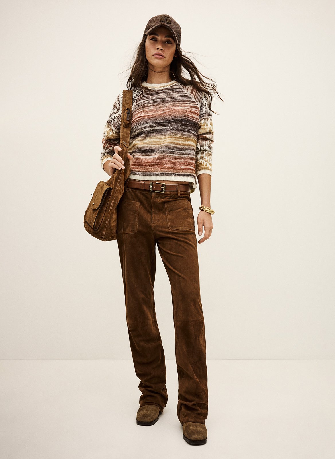 Pull droit col rond en laine Clodie BA&SH Multicolore