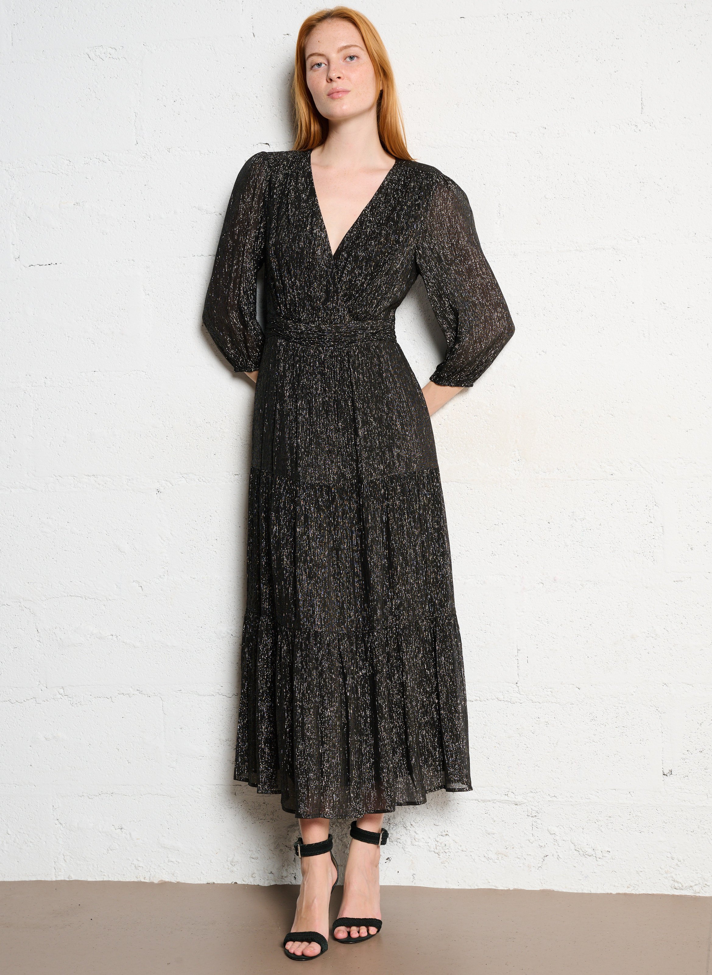 Robe longue col v loumia MAISON 123 Noir