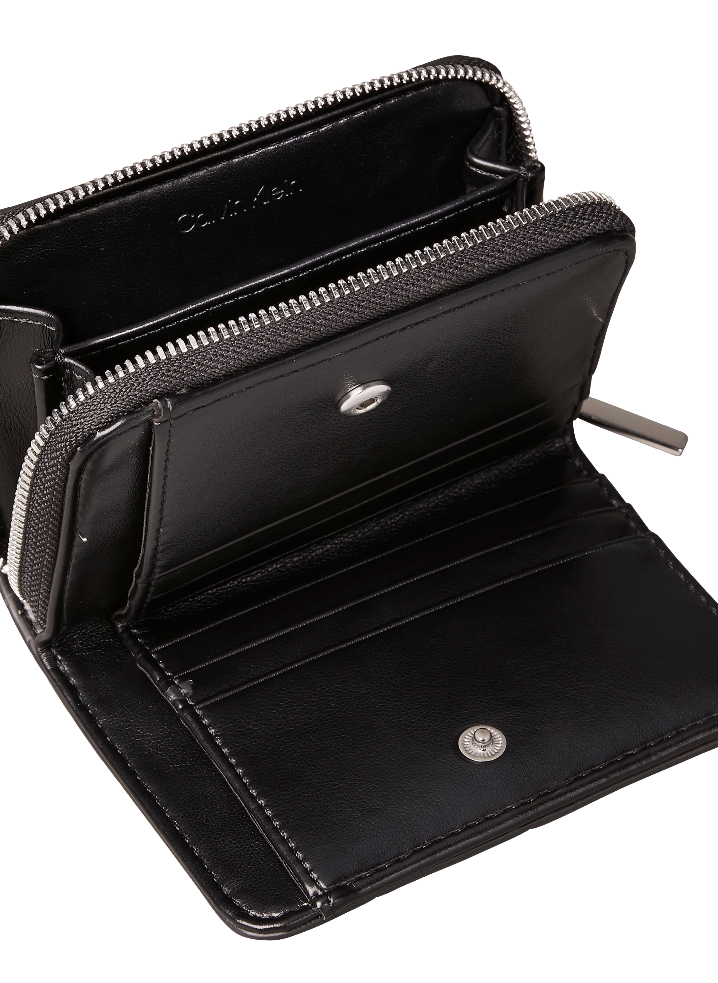 Portefeuille compact effet cuir CALVIN KLEIN Noir
