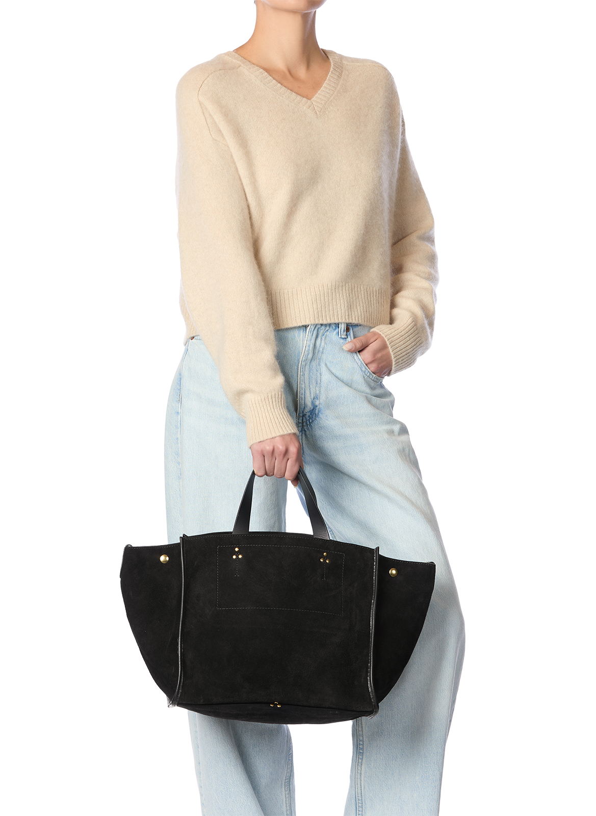 Sac cabas Léon M en croûte de cuir JÉRÔME DREYFUSS Noir