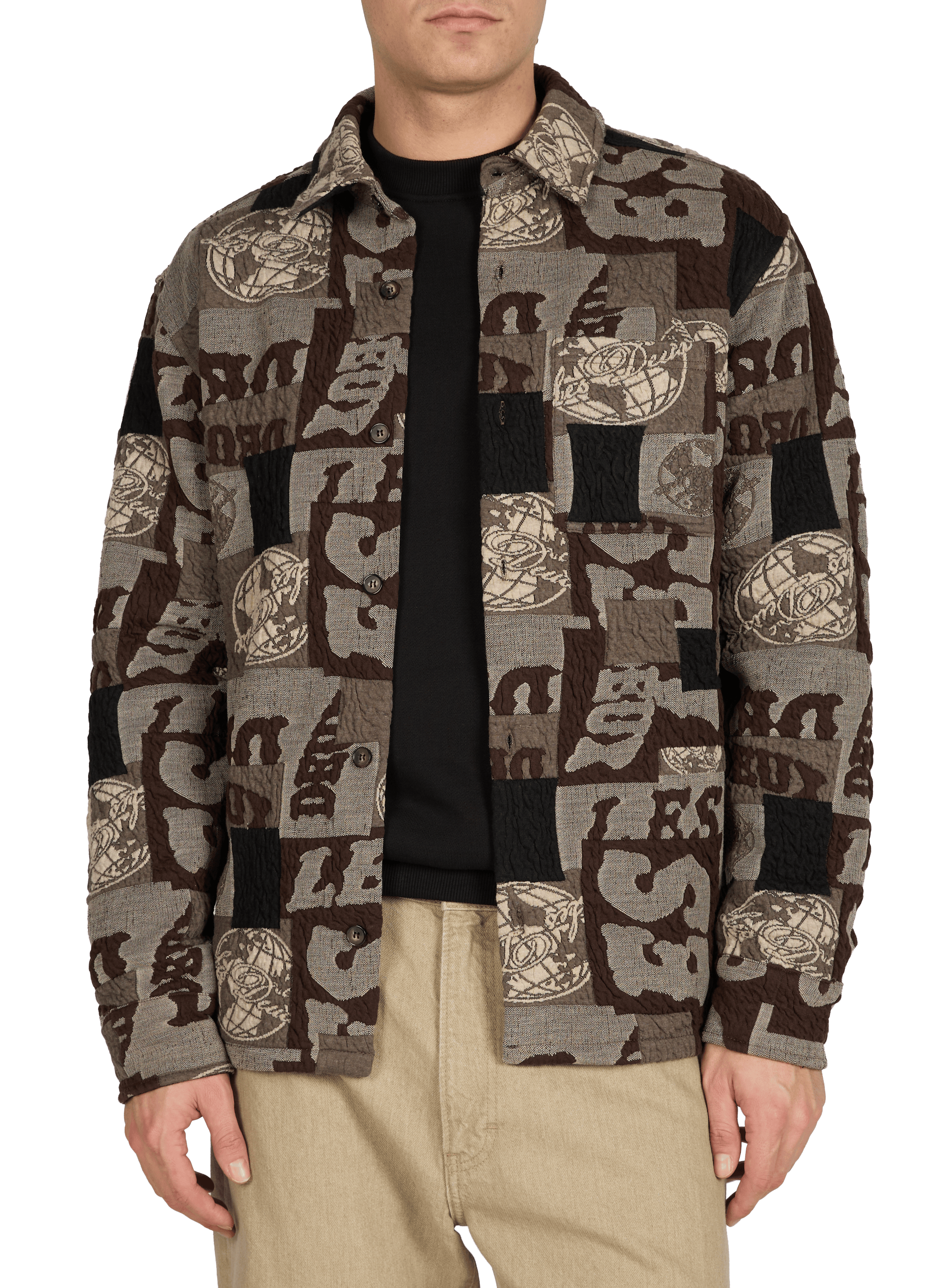 Veste Kaleb patchwork en jacquard LES DEUX Marron