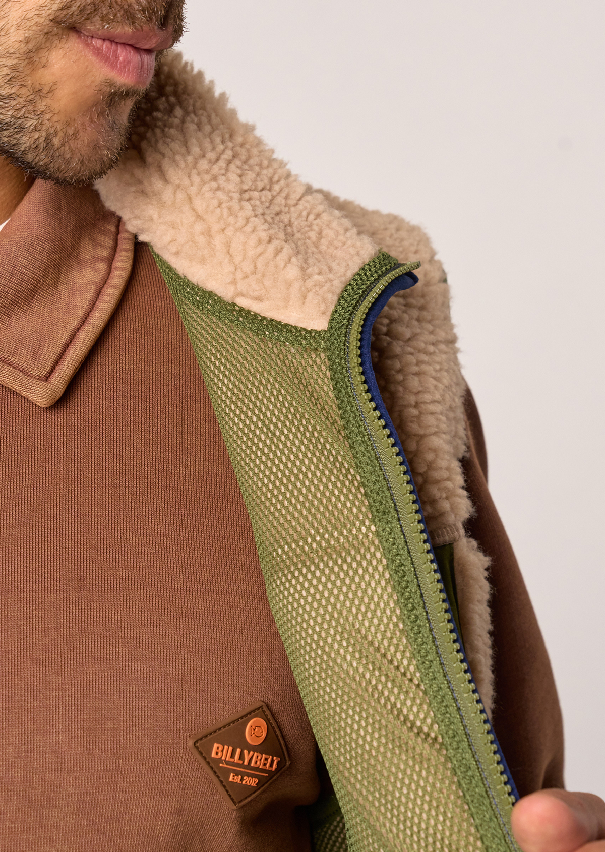 Veste sherpa zippée sans manches BILLYBELT Marron