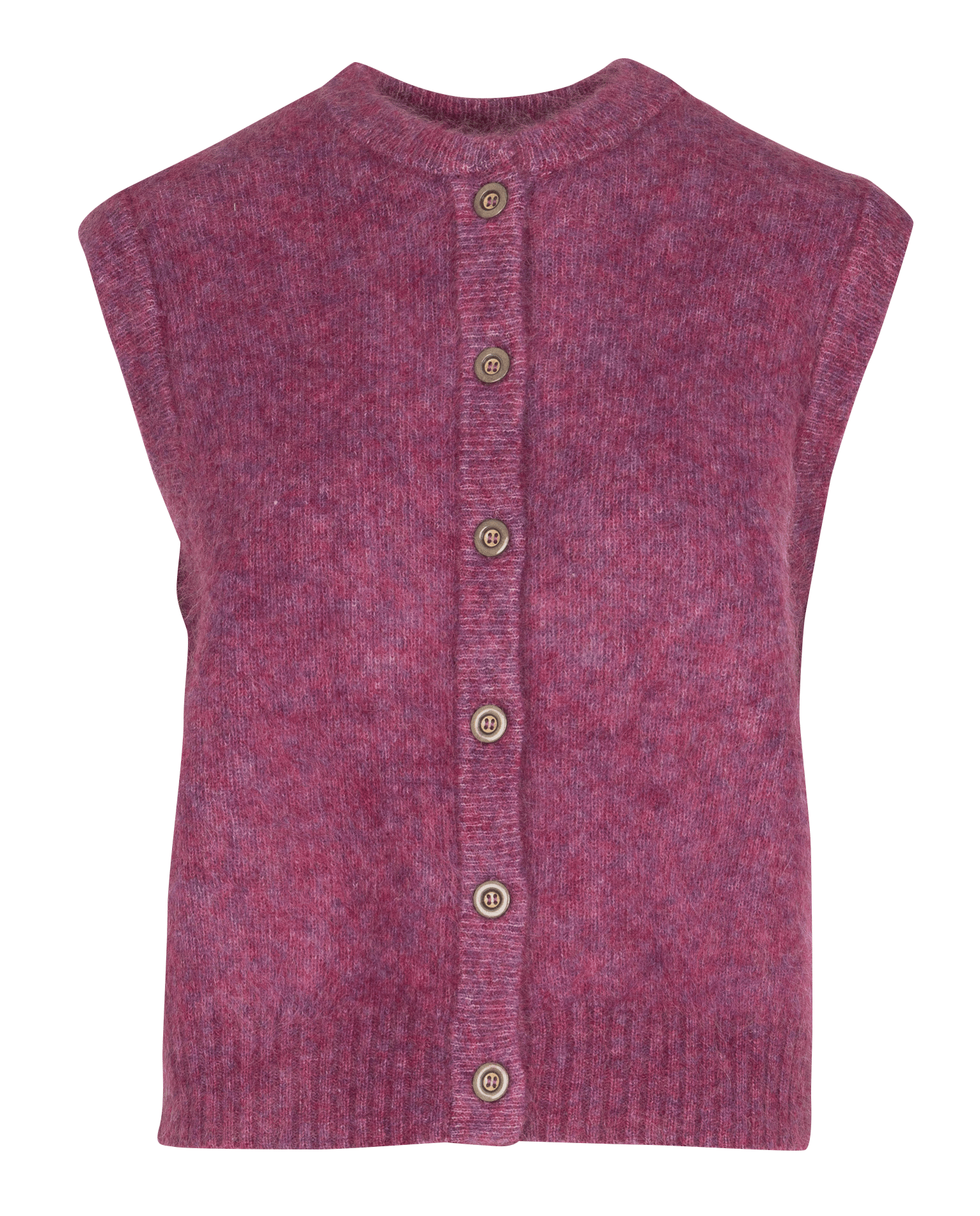 Gilet sans manches ample col rond en mohair mélangé Loulou MAISON 123 Violet