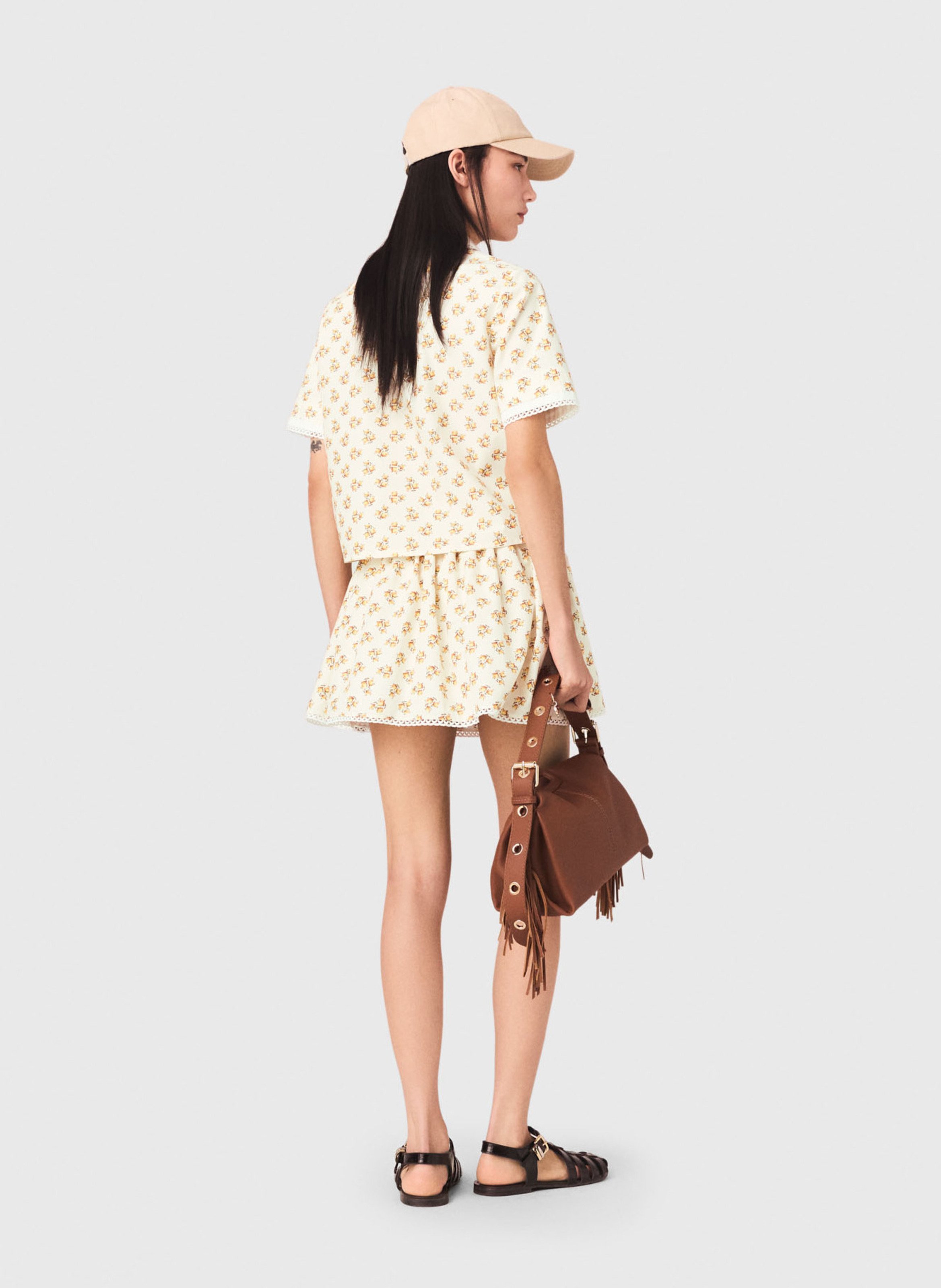 Chemise droite col classique imprimée MAJE Jaune