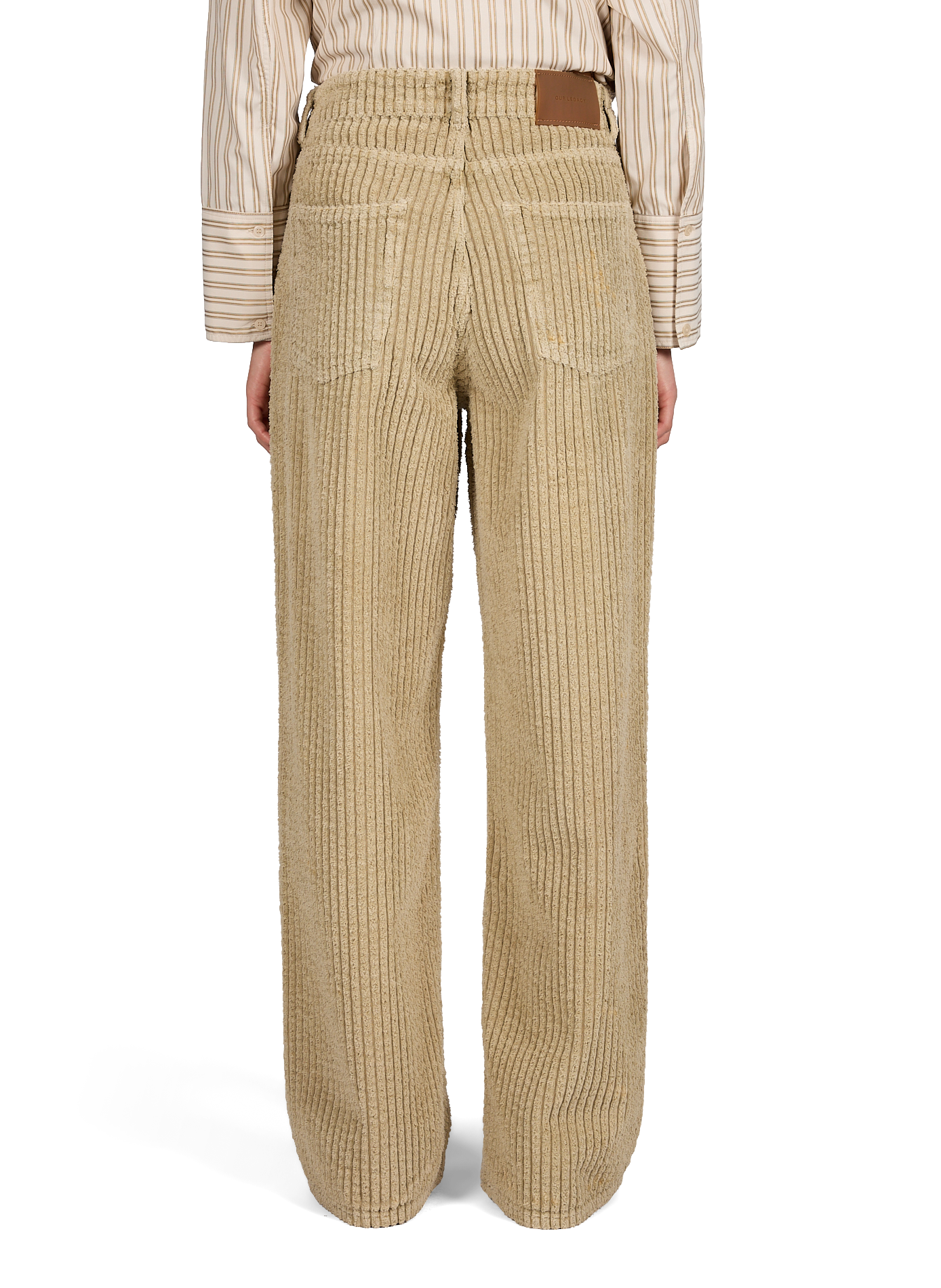 Textured cotton striped pants OUR LEGACY Brown