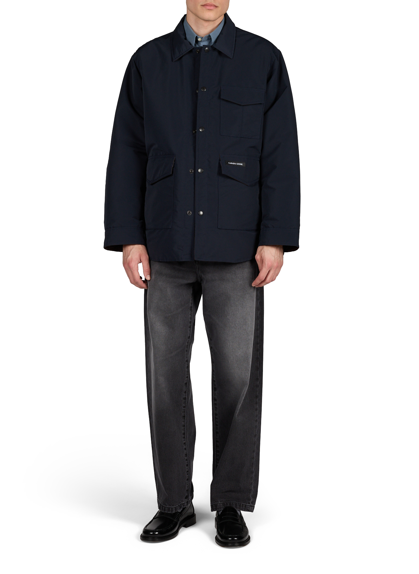 Giacca oversize con collo classico in misto cotone CANADA GOOSE Blu