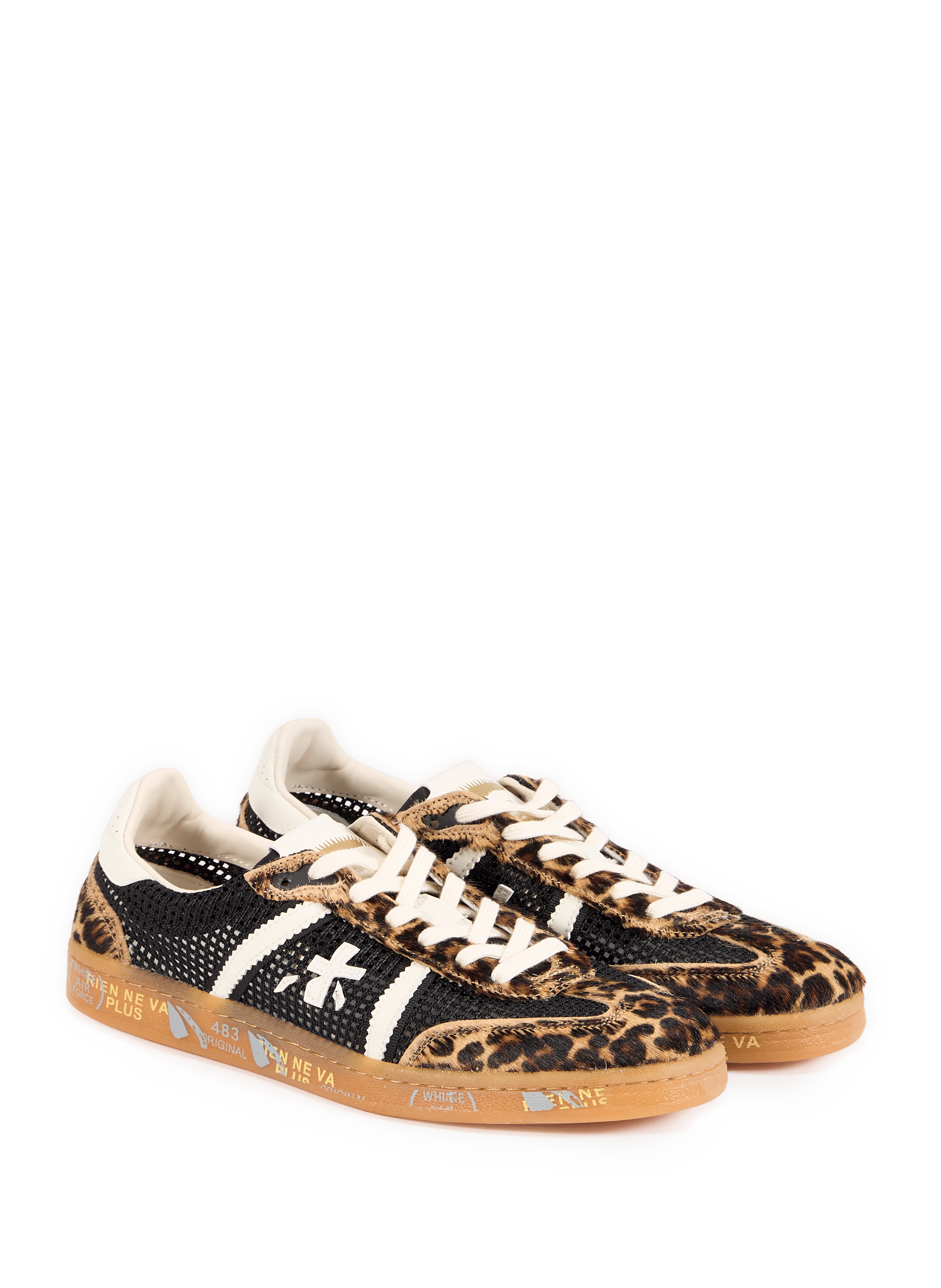 Baskets Bonnied perforées et léopard PREMIATA Noir