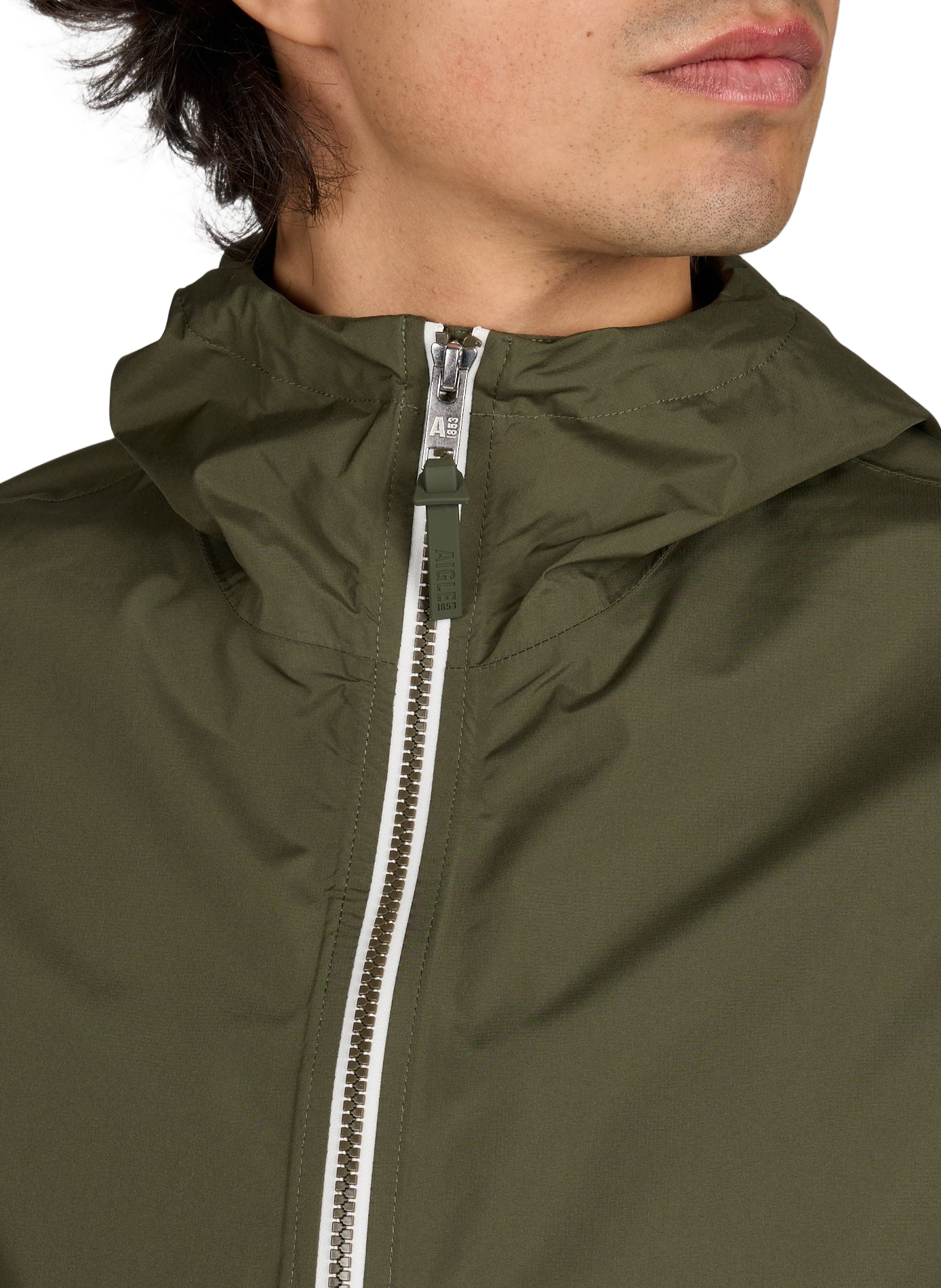 Veste coupe-vent à capuche AIGLE Kaki