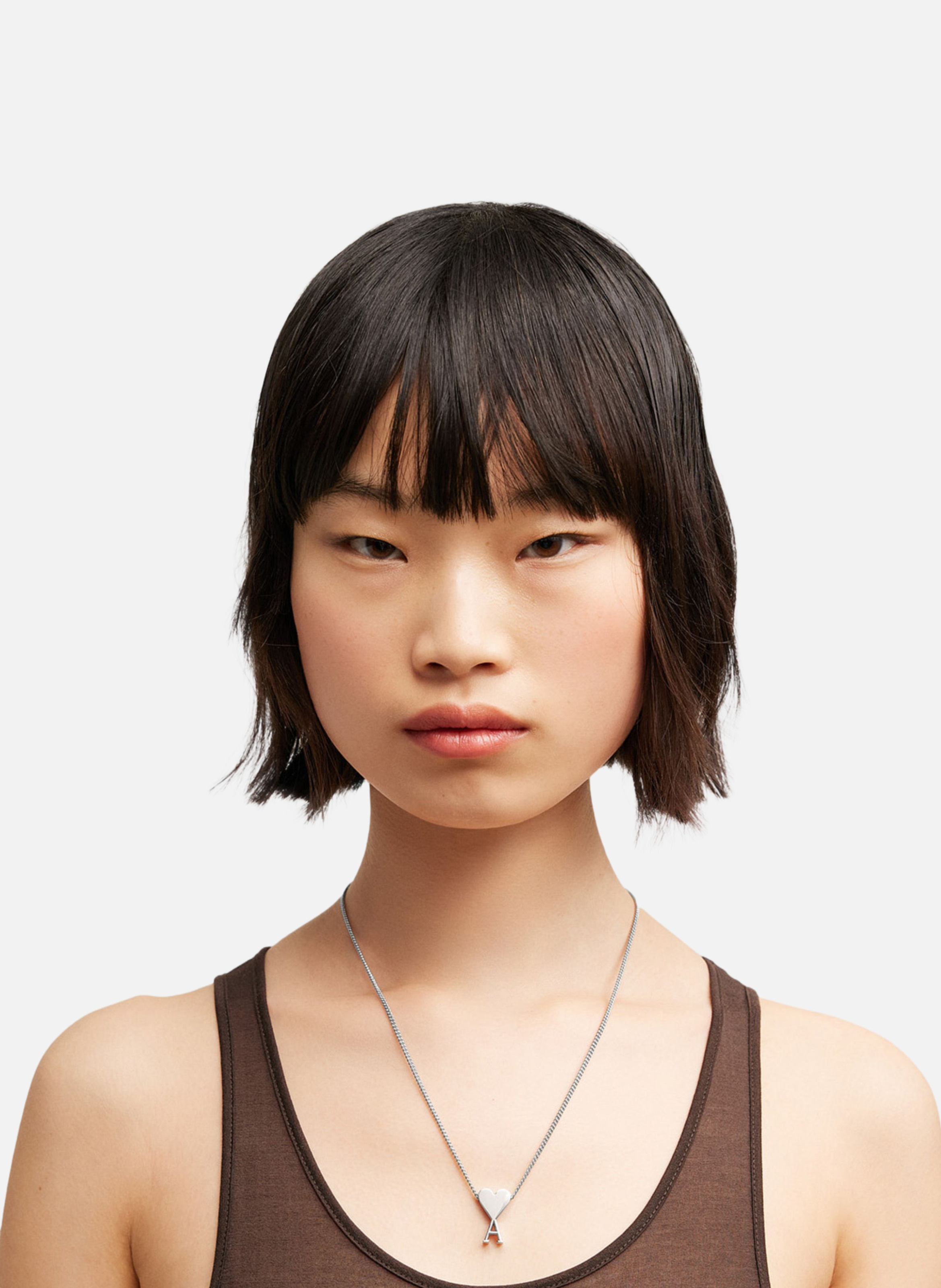 Collier pendentif ami de coeur unisexe AMI PARIS Gris