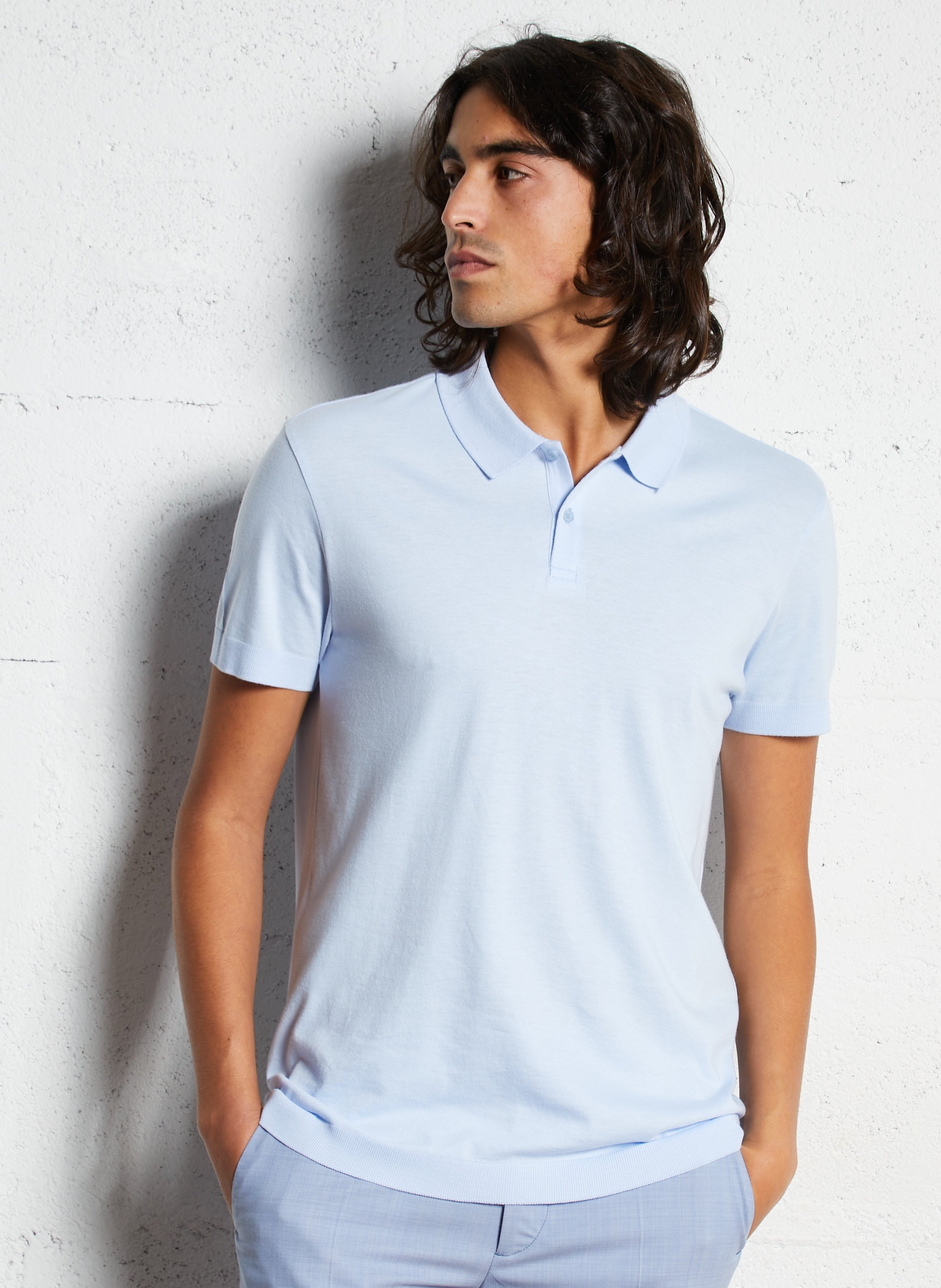 Polo regular-fit en coton mélangé IKKS Bleu