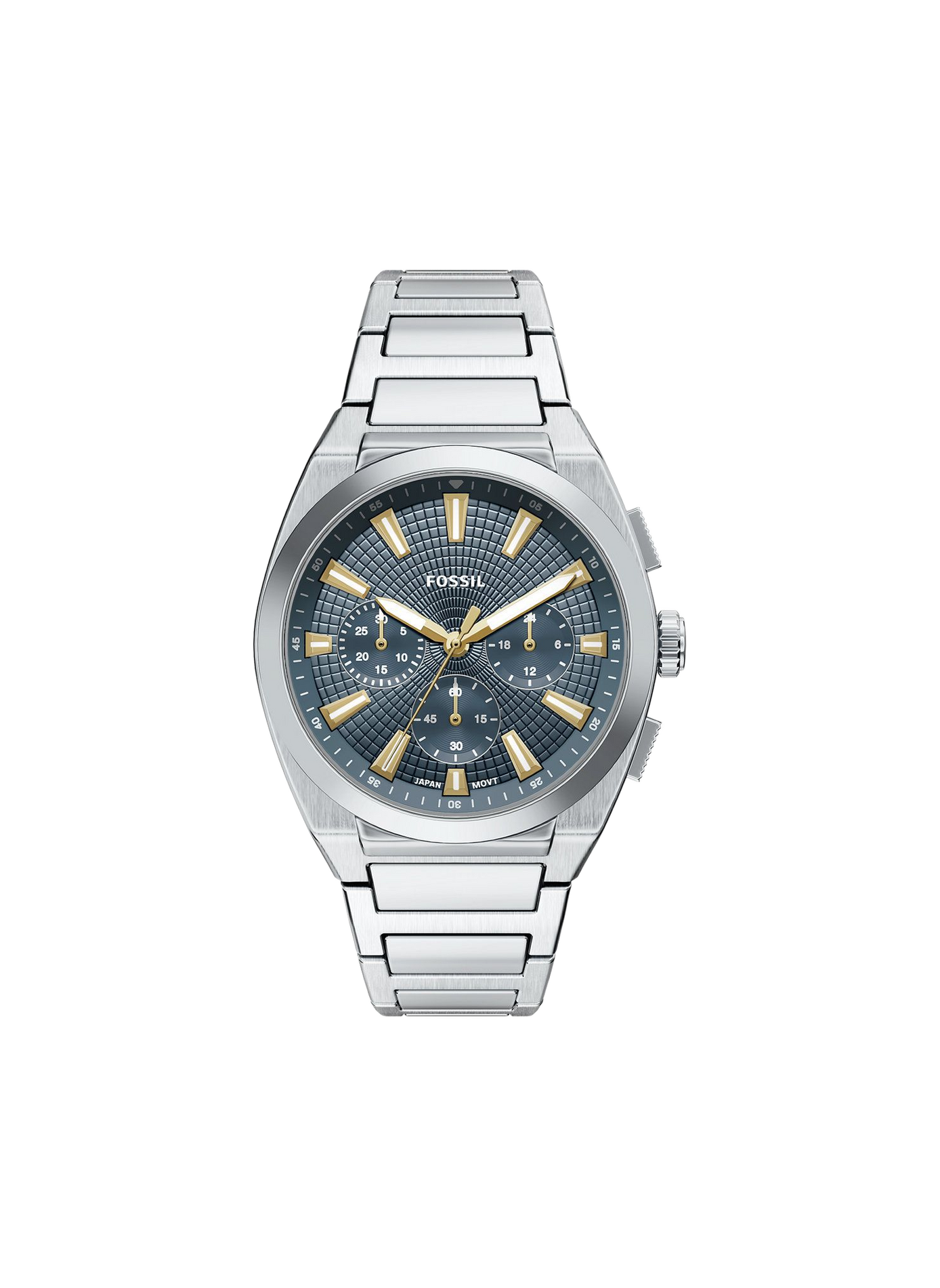 Montre quartz Everett en acier inoxydable FOSSIL Bleu