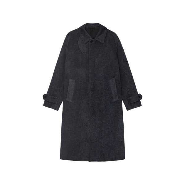 Manteau ample uni en laine mélangée Manteau ample uni en laine mélangée