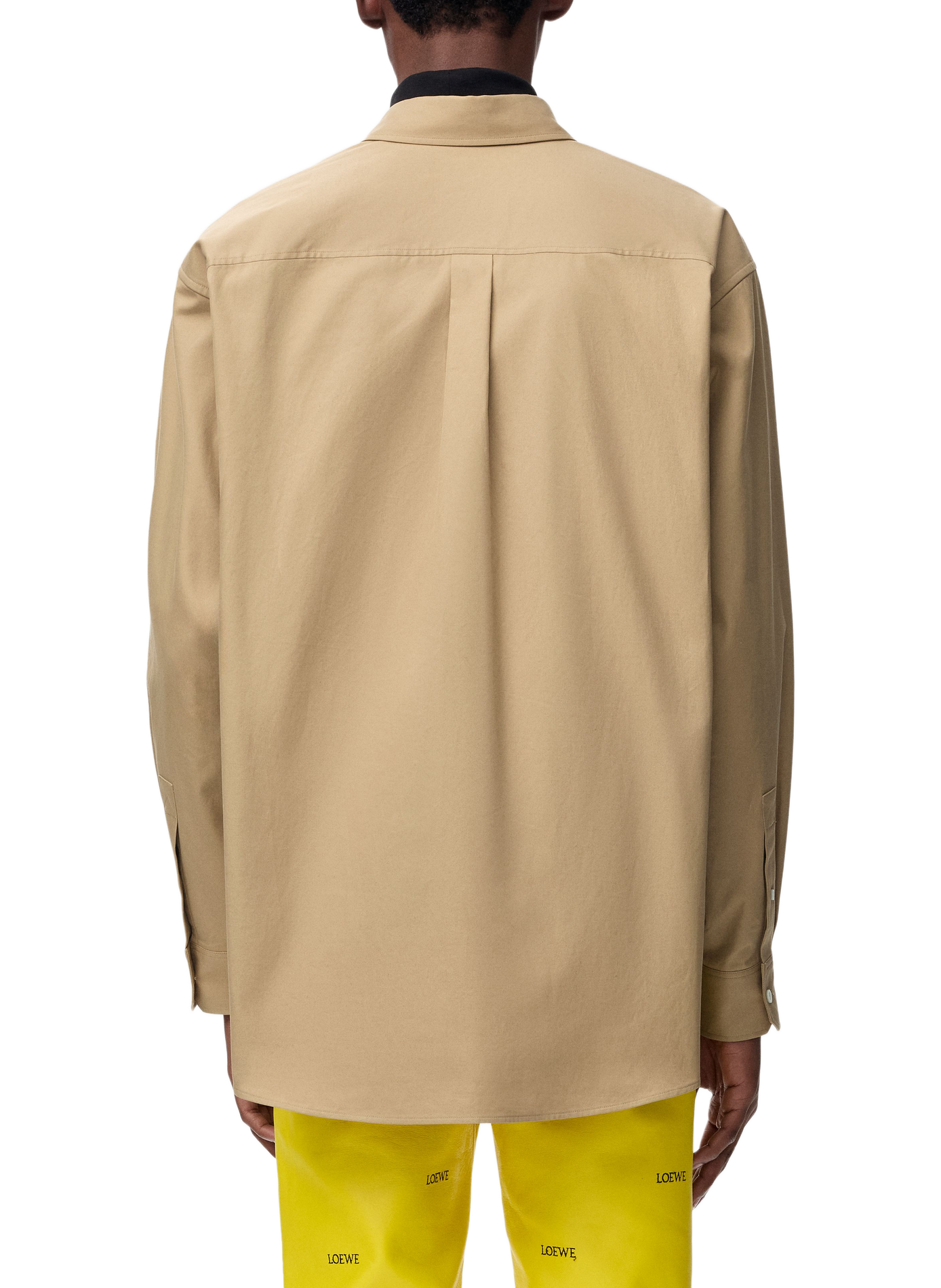Chemise en sergé de coton brossé mi-épais LOEWE Beige