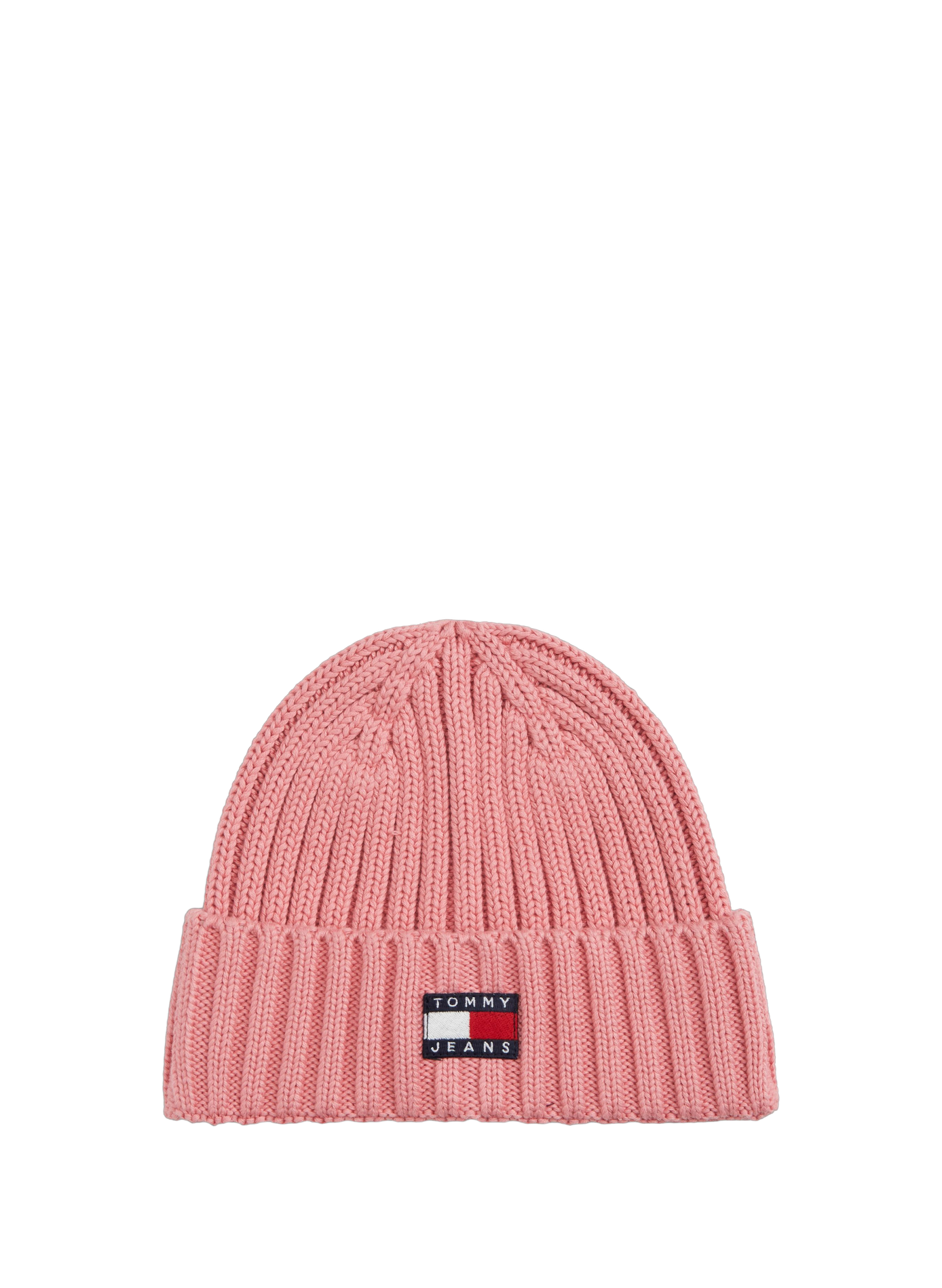 Gerippte Heritage-Strickmütze mit Baumwoll-Logo TOMMY HILFIGER Rosa