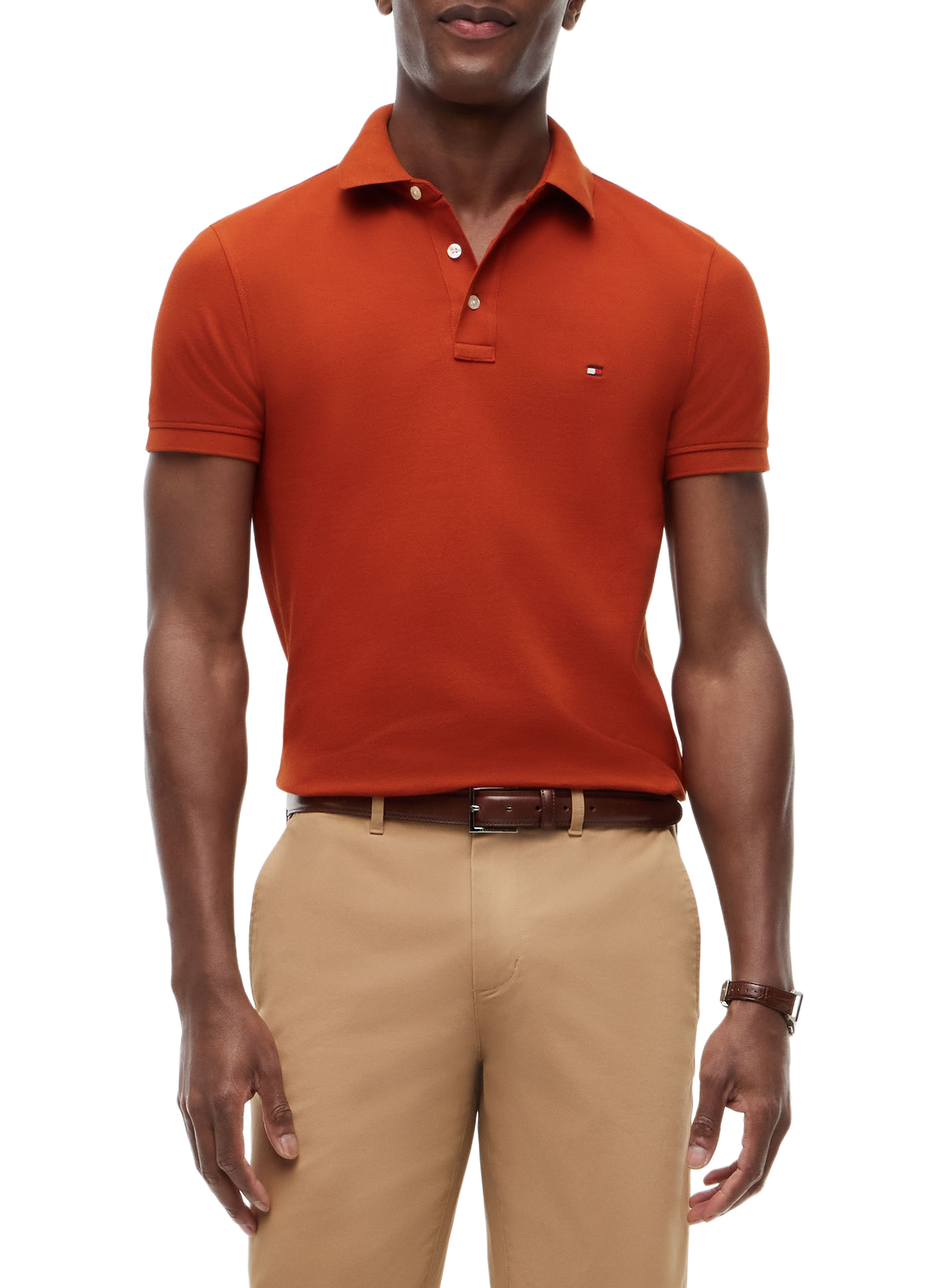 Iconic 1985 organic cotton polo shirt | Brown TOMMY HILFIGER Men