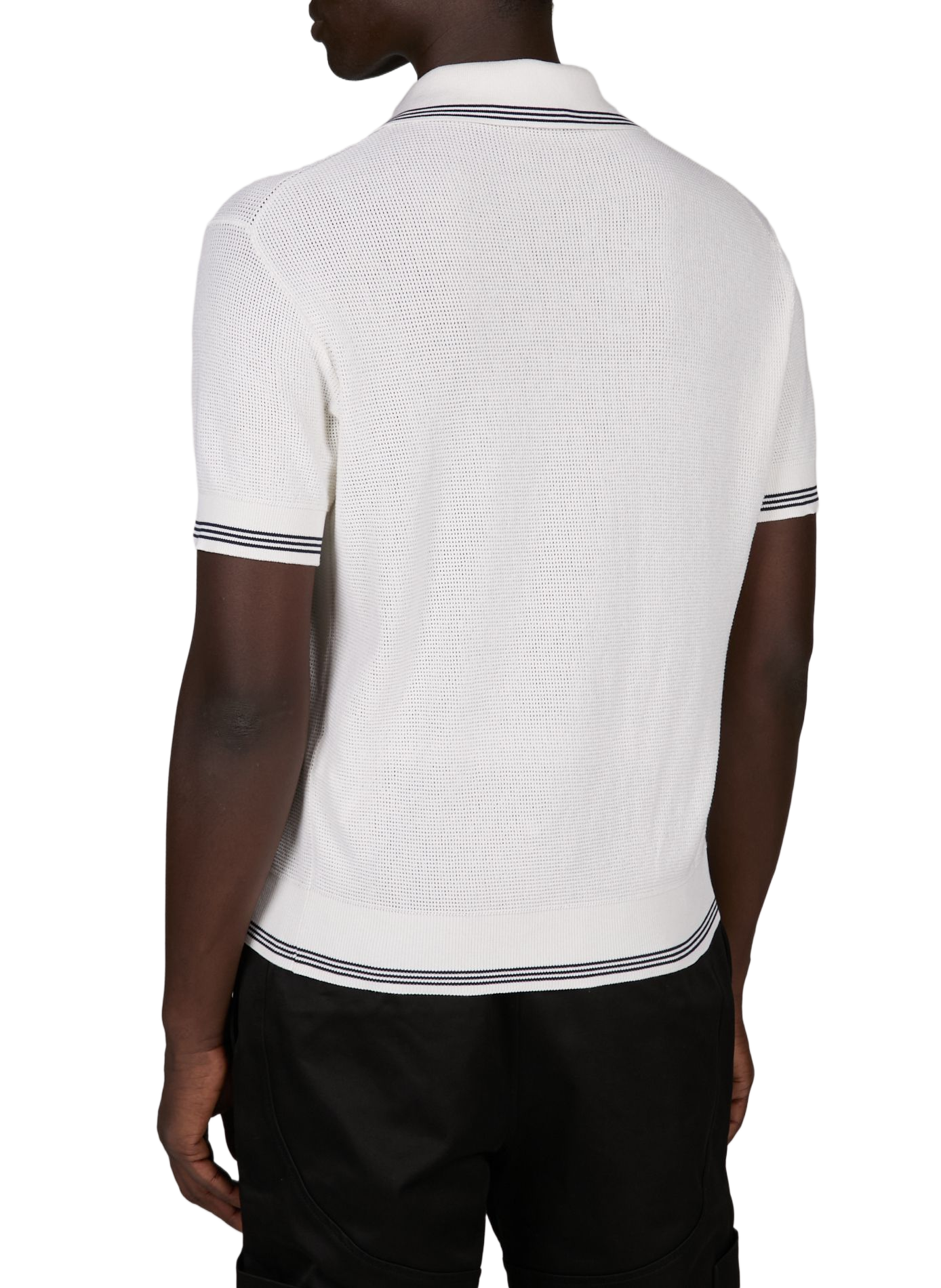 Il Polo Voilier a righe in seta e cotone JACQUEMUS Bianco