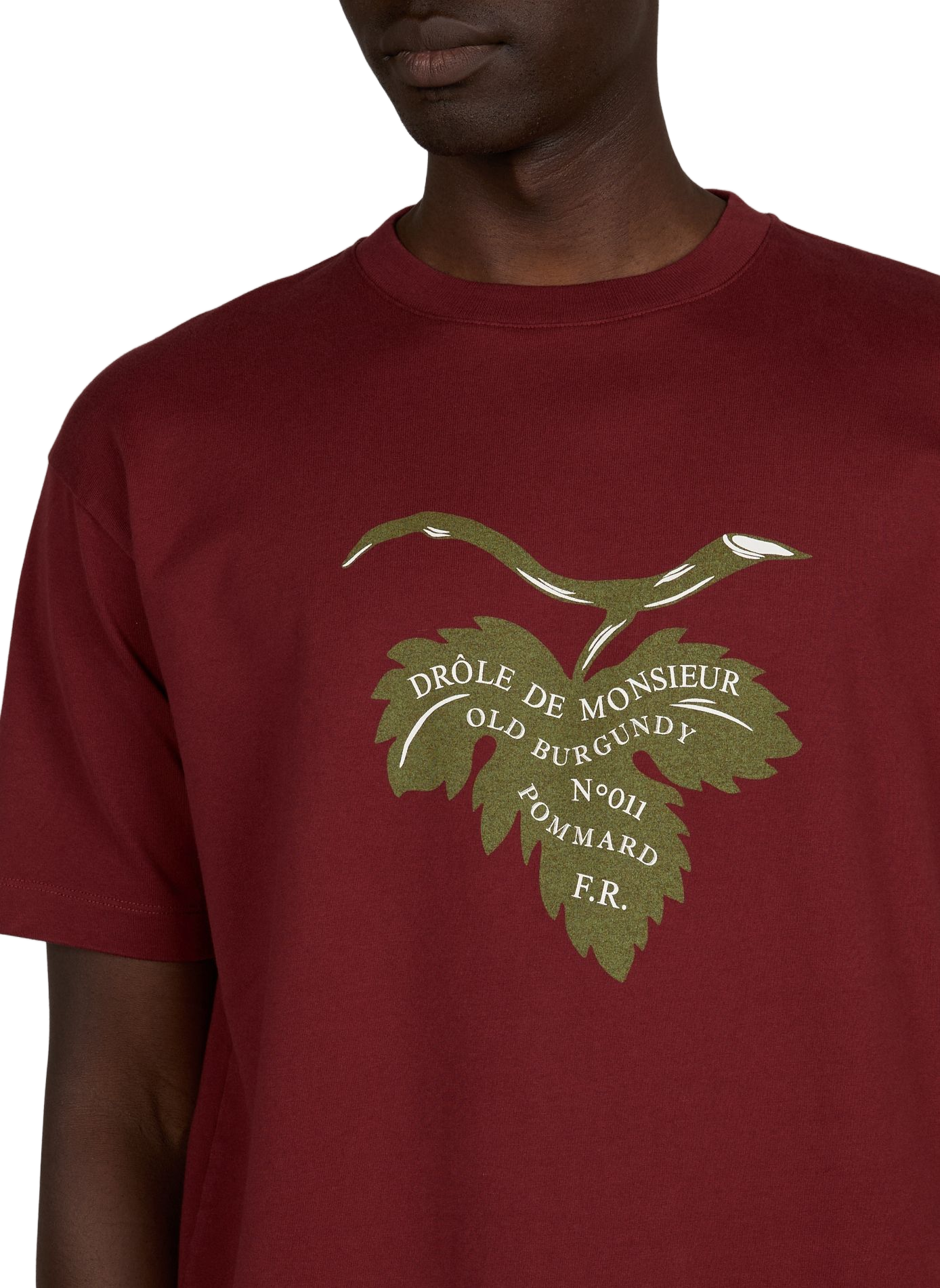 T-shirt col rond à motif en coton DROLE DE MONSIEUR Rouge