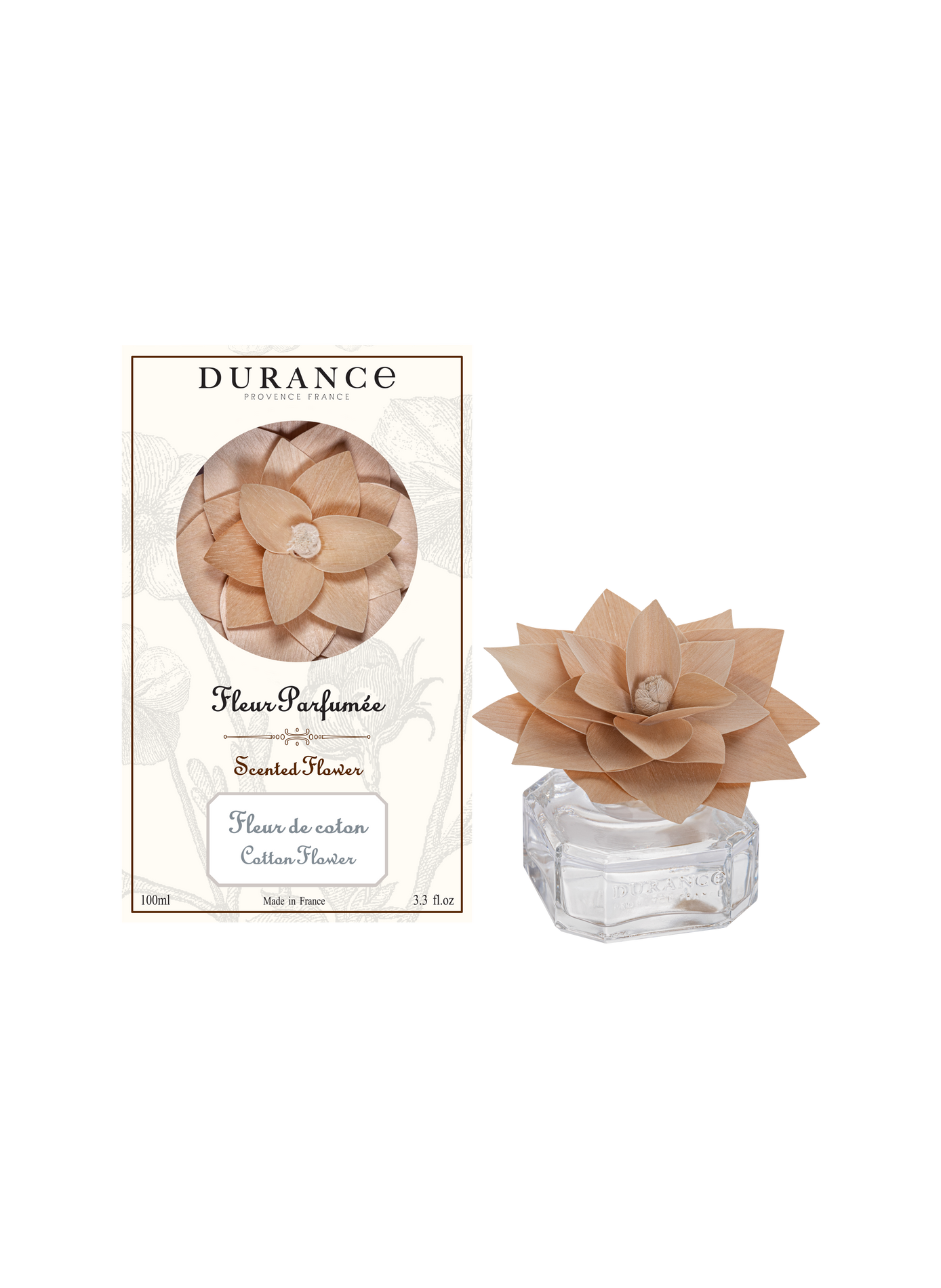 Geurende bloem Katoenbloem 100ml DURANCE Wit