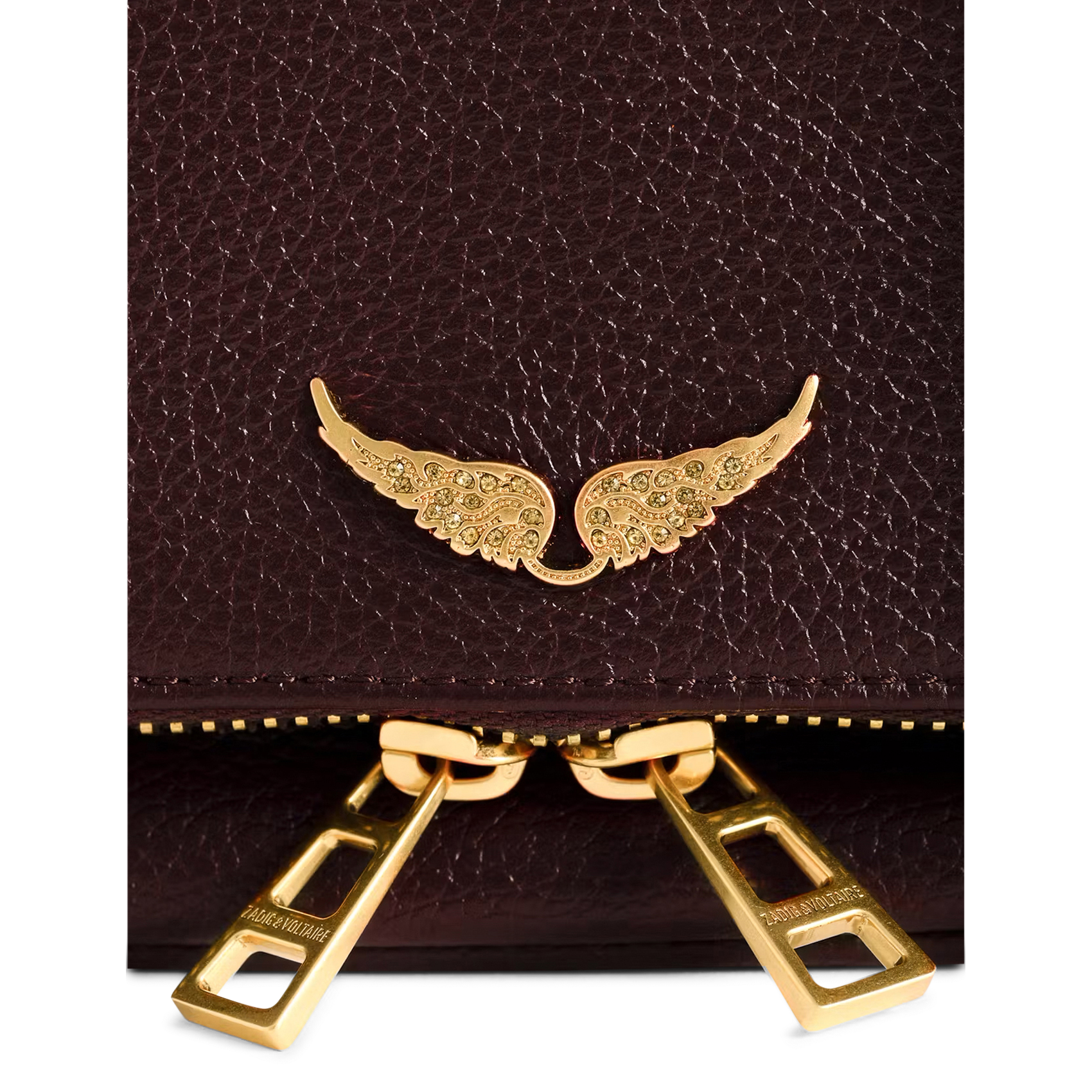 Pochette à rabat bandoulière en cuir rock mini ZADIG&VOLTAIRE Violet