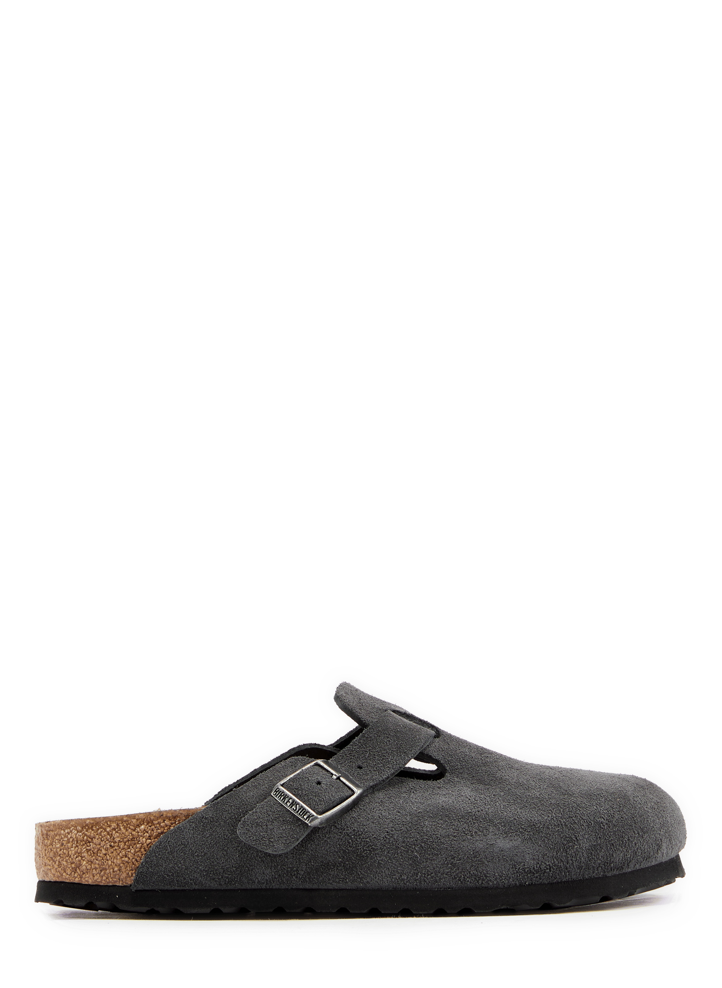 Boston Leder Pantoletten uni BIRKENSTOCK Grau