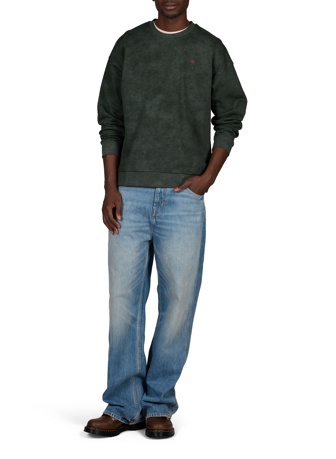 Straight cotton-blend sweatshirt FAGUO Green