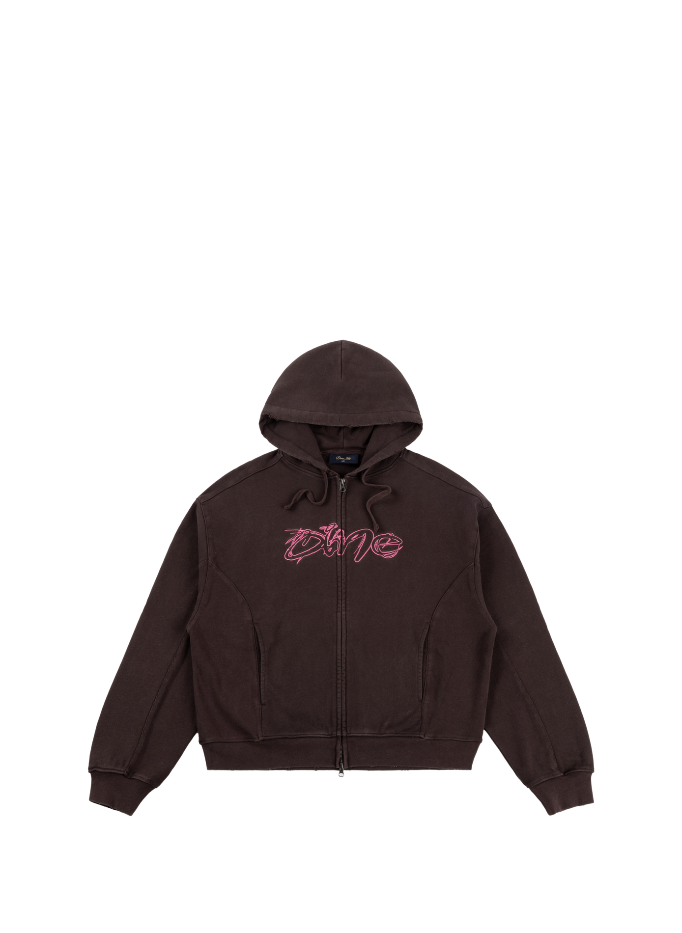 Straight-fit cotton sweatshirt with embroidered logo DIME Brown
