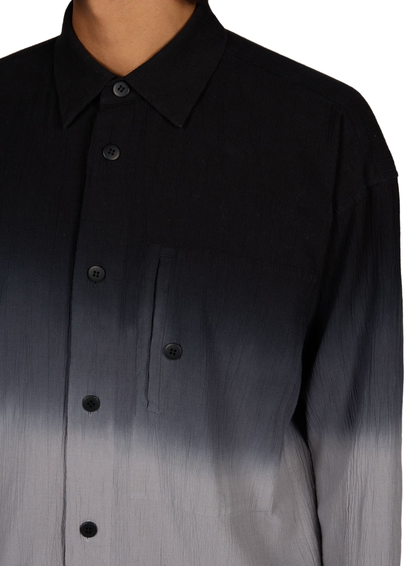 Straight cotton degradé shirt ISSEY MIYAKE Black
