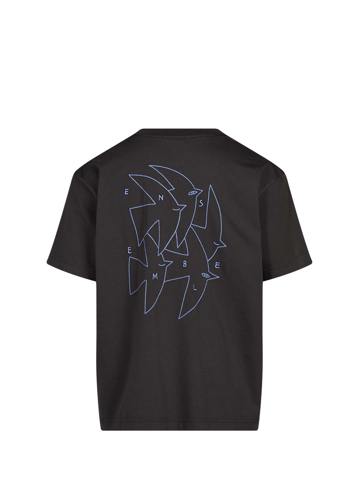 Oversized cotton crew-neck T-shirt set OLOW Black