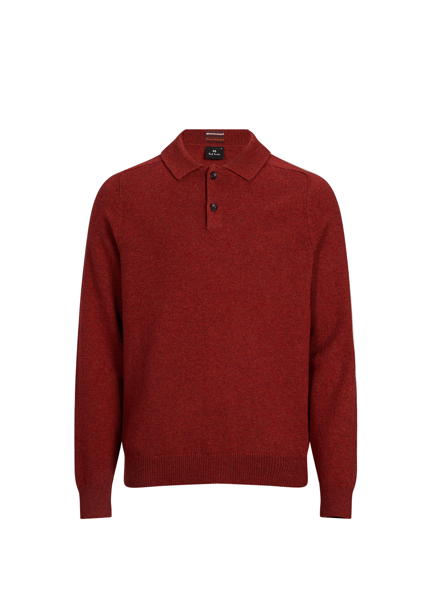 Plain wool long-sleeve polo PAUL SMITH Red