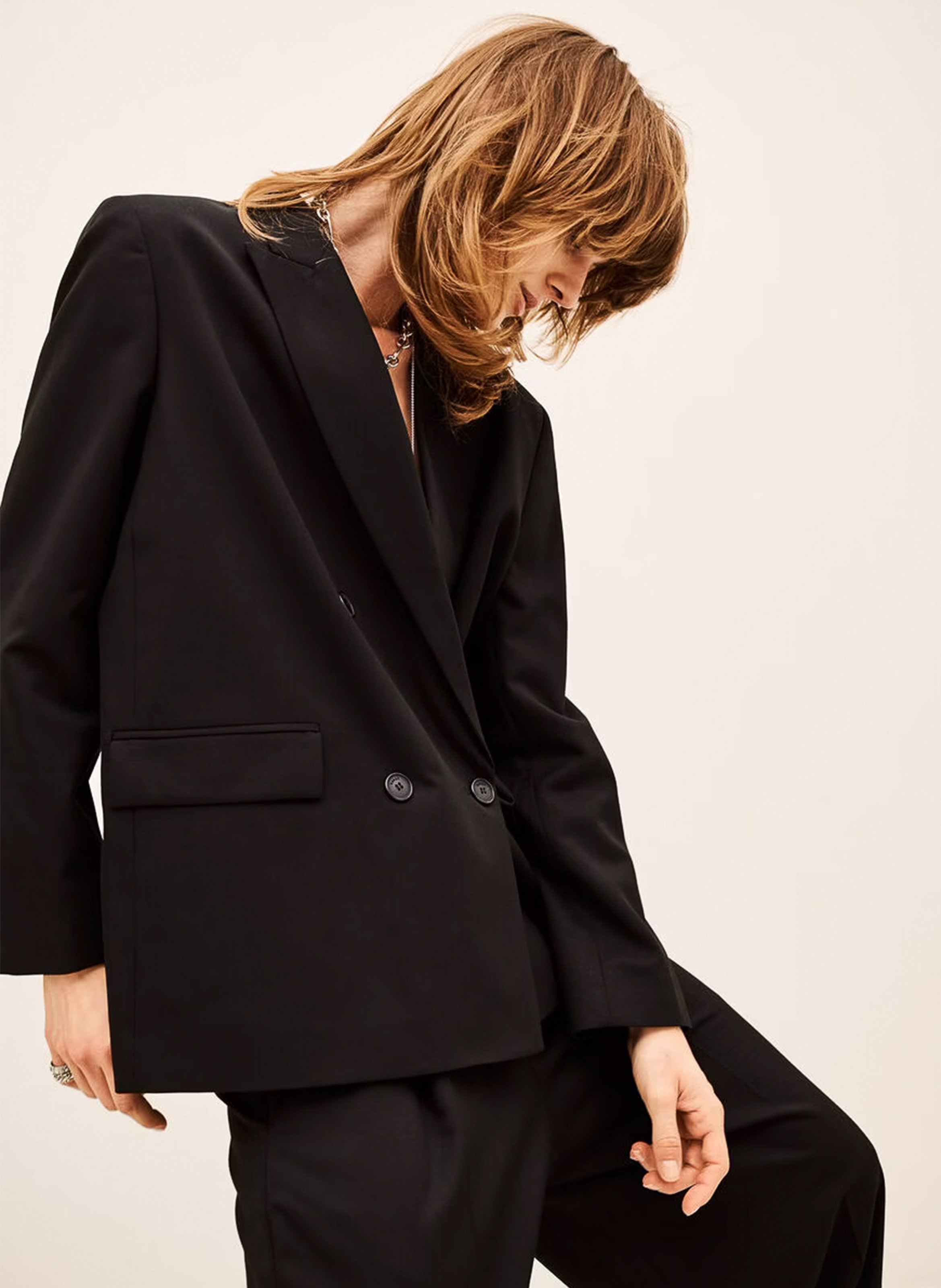 Blazer droit col tailleur uni claro | Noir BA&SH Femme