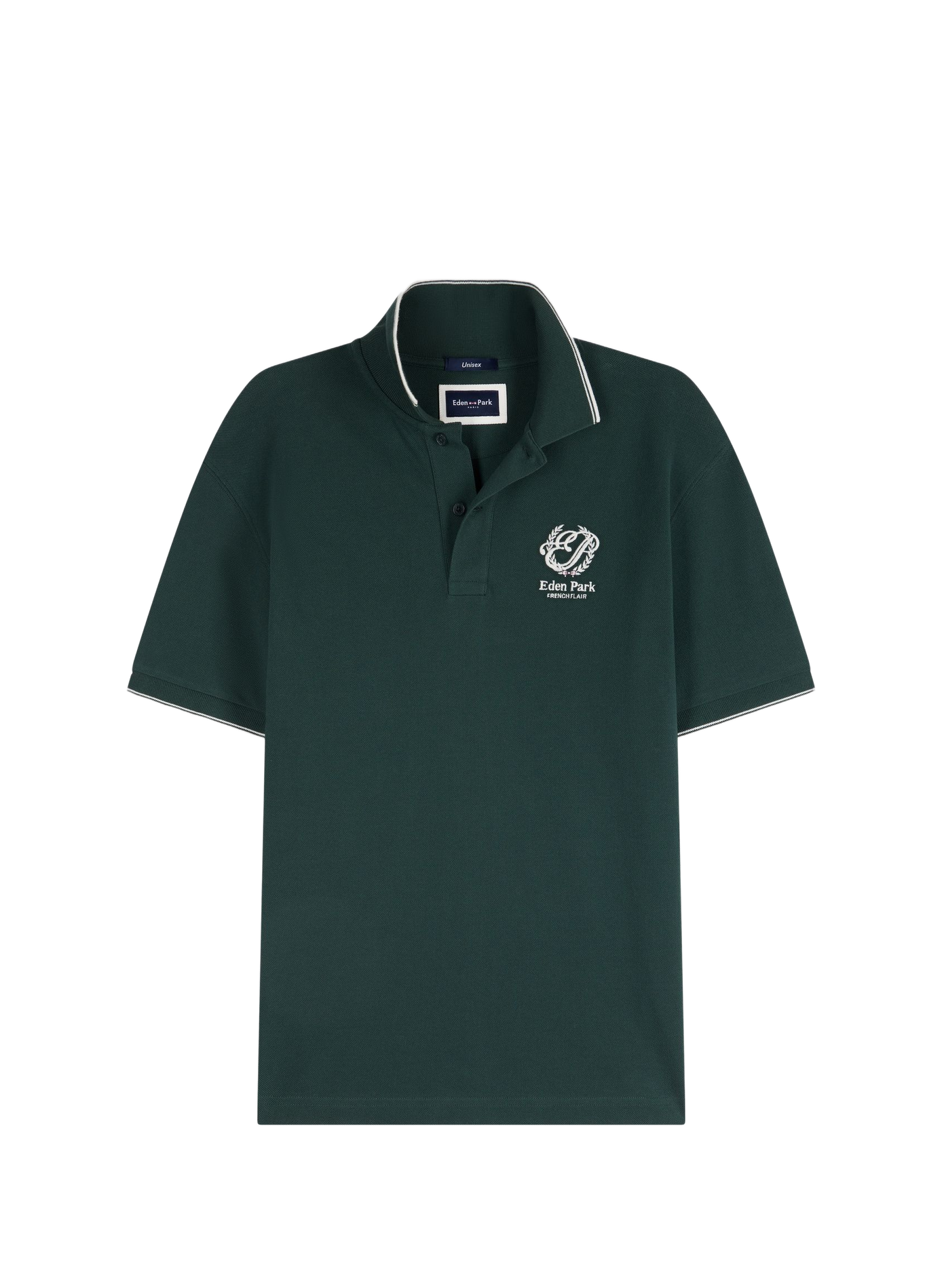 Polo droit à logo brodé en coton EDEN PARK Green