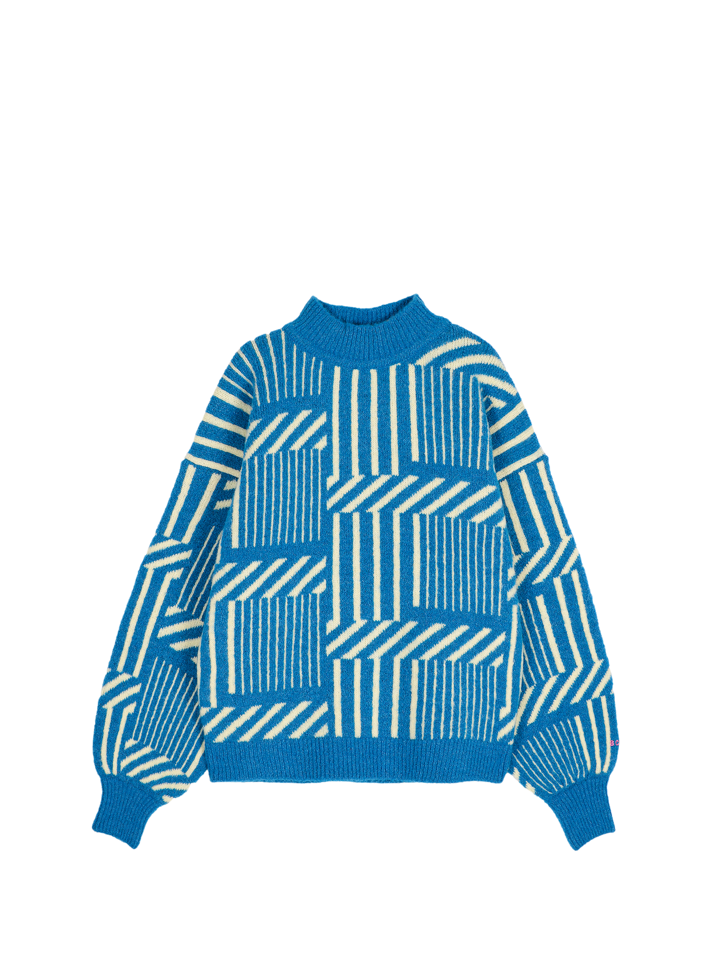 Pull col rond ample imprimé BOBO CHOSES Blue