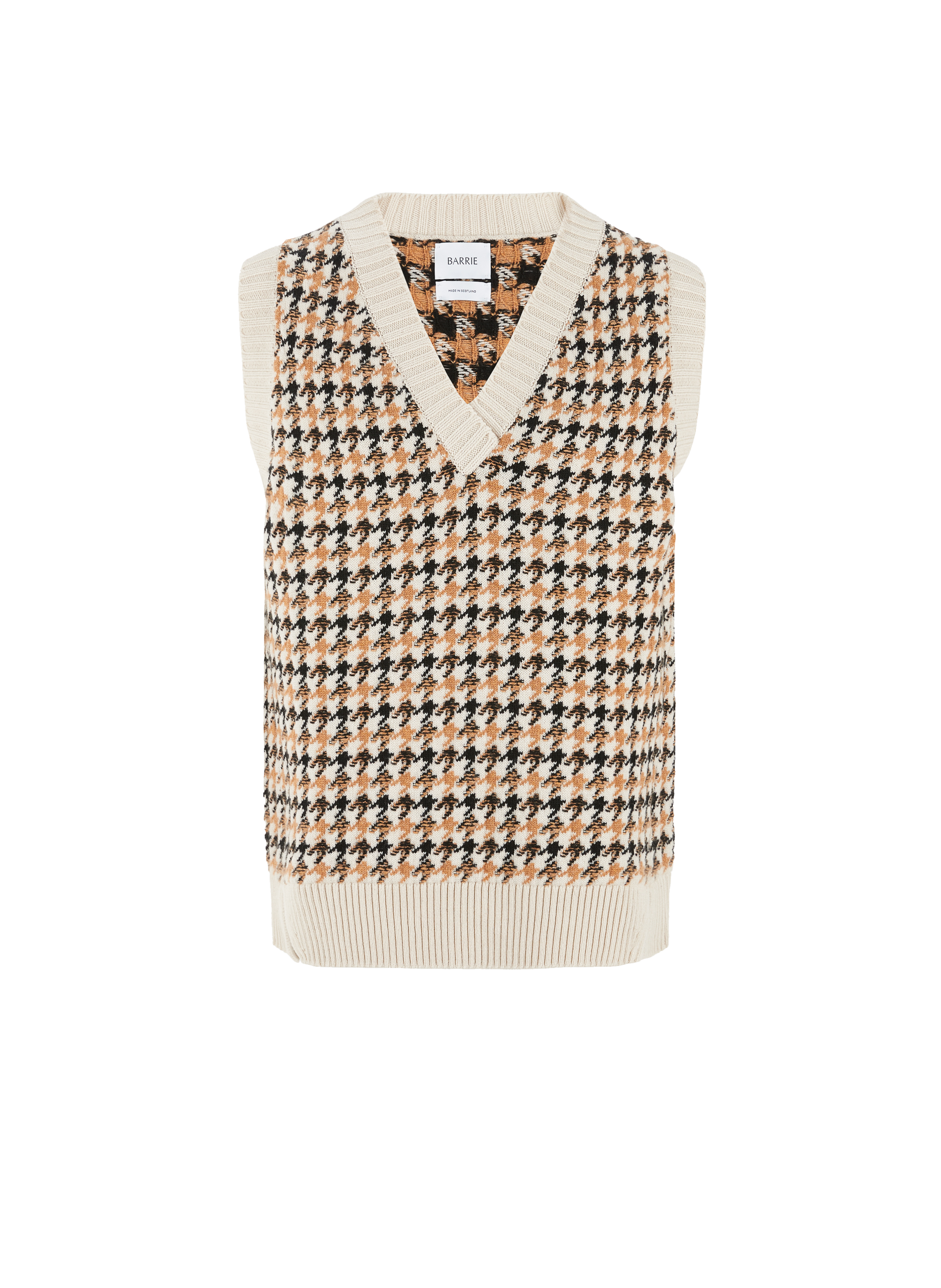 Gilet motif pied-de-poule en cachemire et laine