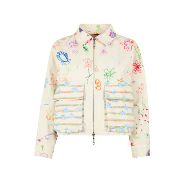 Veste zippée à imprimé en coton