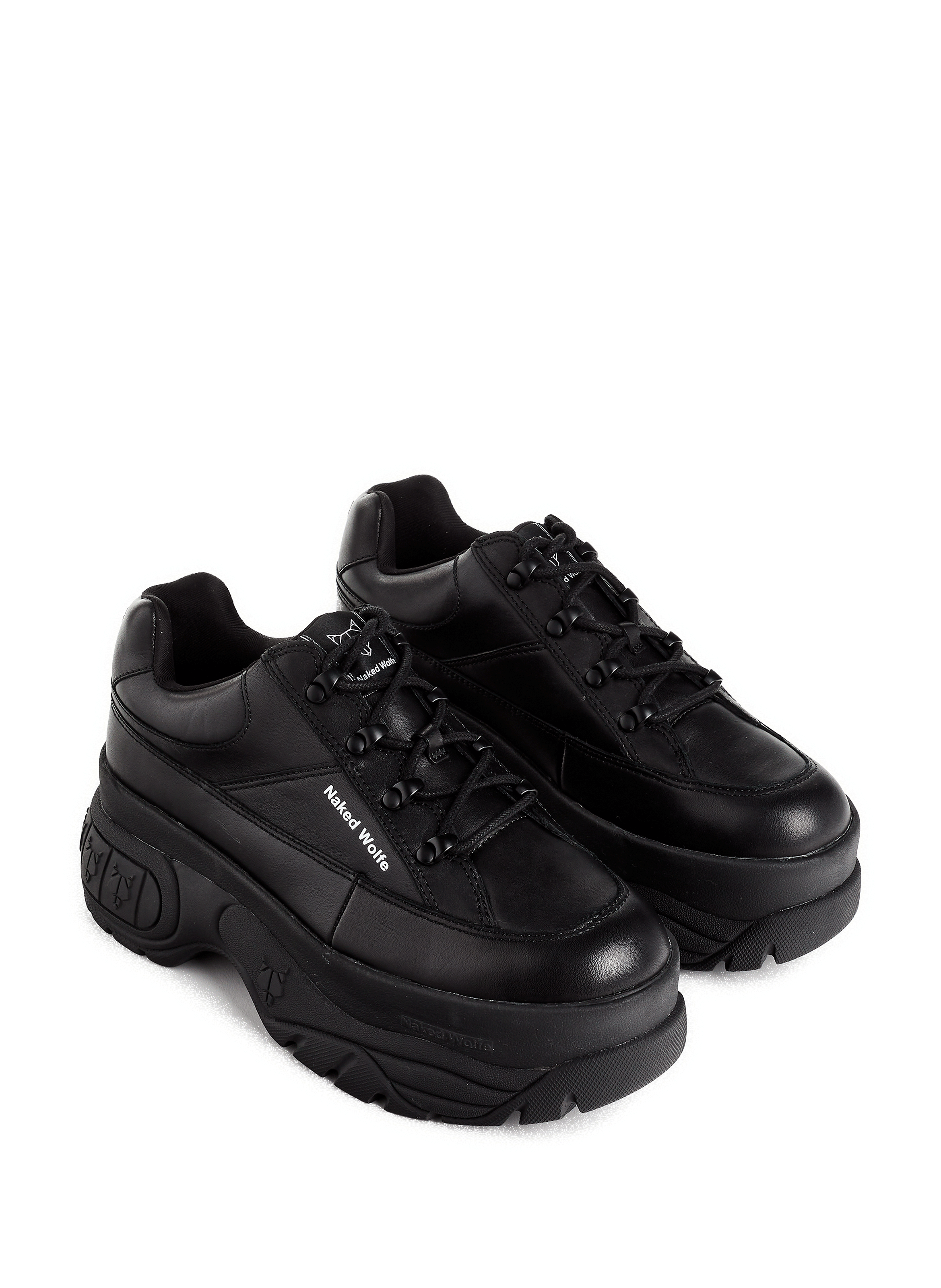 Baskets à plateforme en cuir