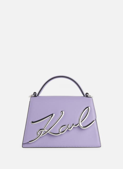 حقيبة K/Signature 2.0 مصنوعة من الجلد باللون الأرجواني من كارل لاغرفيلد 