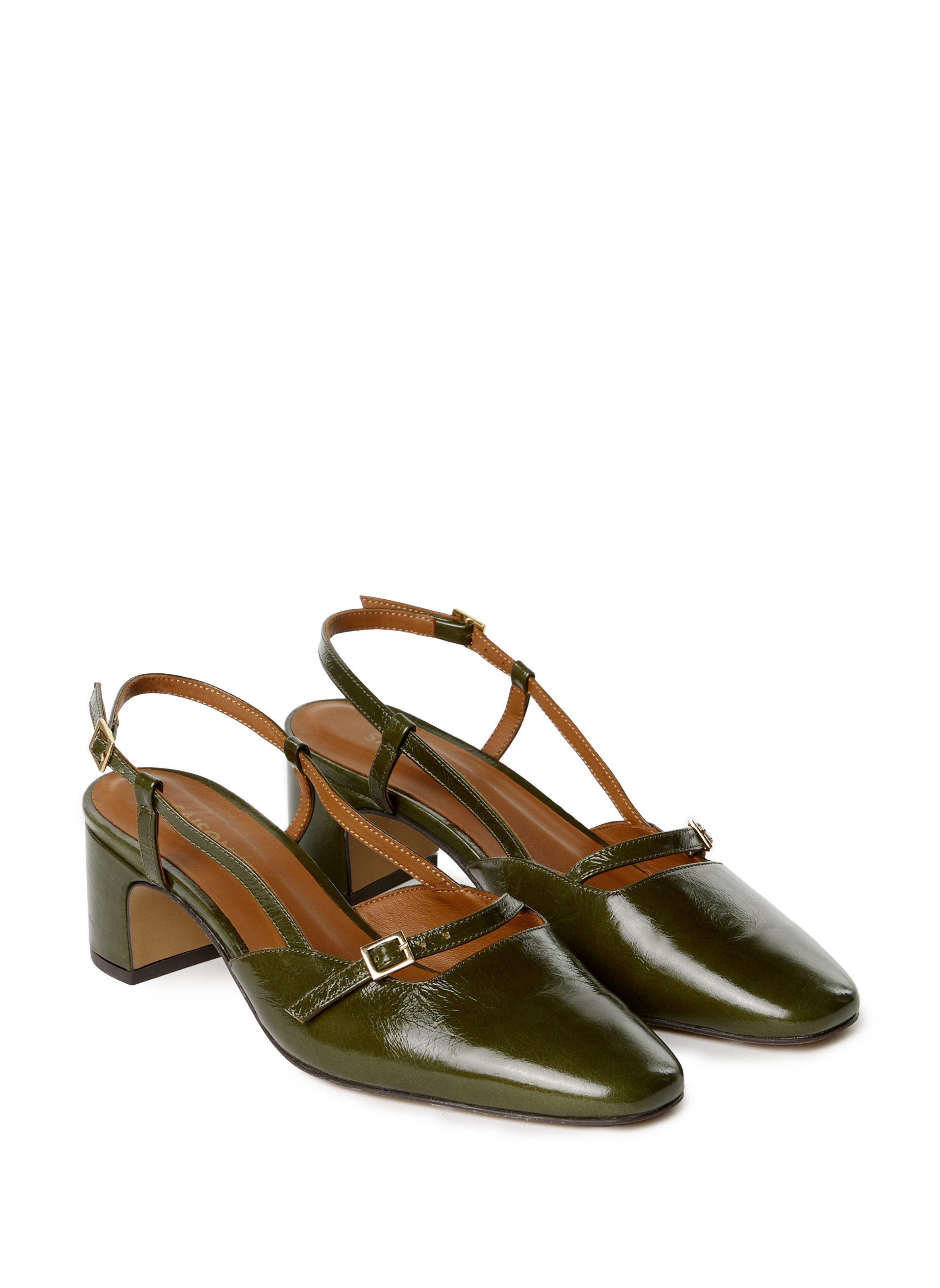 CAMILLE leather derbies SAISON 1865 Khaki