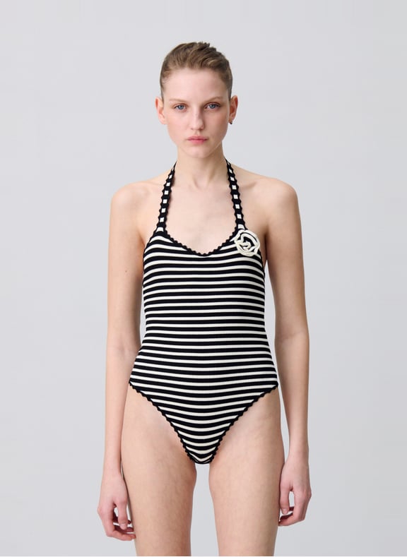 Body ajusté à rayures en maille fine Multicolore by CLAUDIE PIERLOT CLAUDIE PIERLOT Body ajusté à rayures en maille fine Multicolore