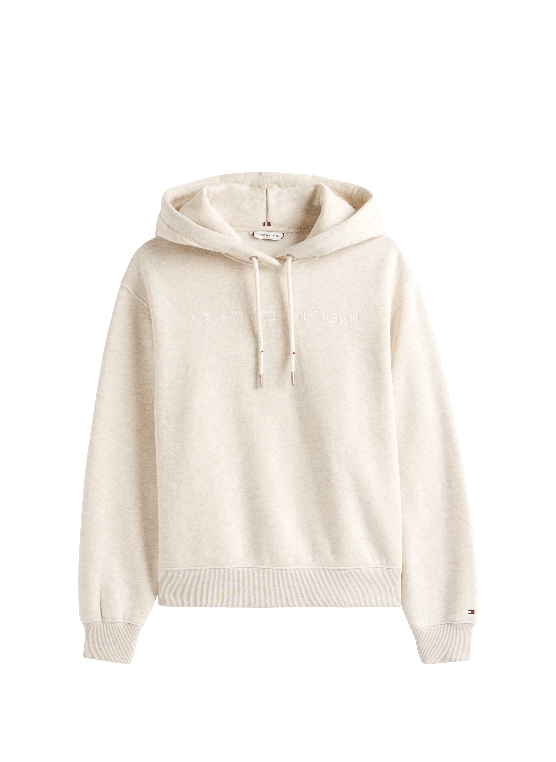 Cotton fleece-blend hoodie TOMMY HILFIGER Beige