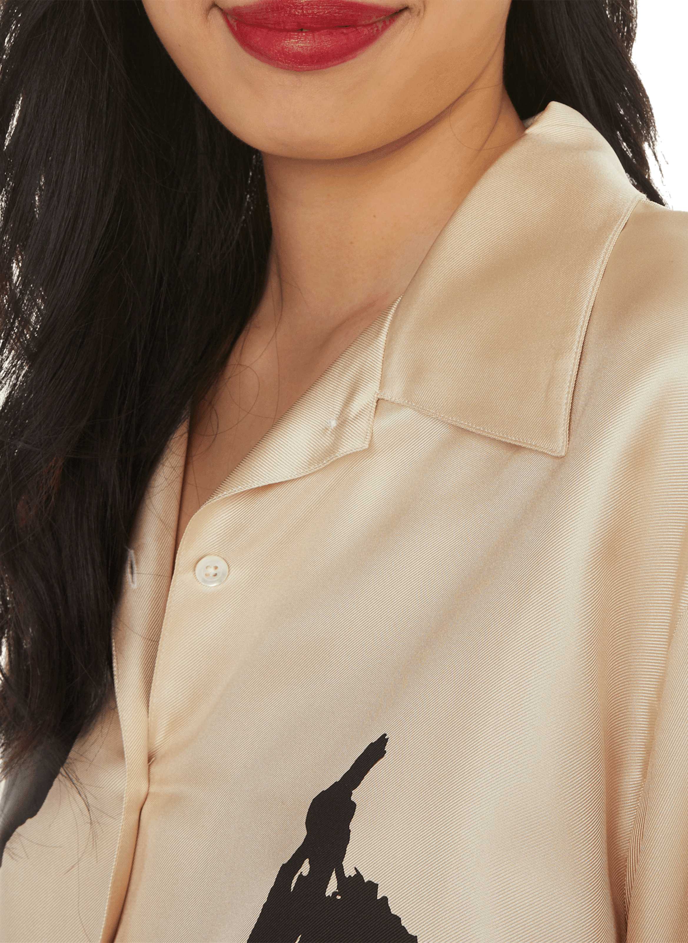 Loose-fitting silk shirt BITE STUDIOS Beige